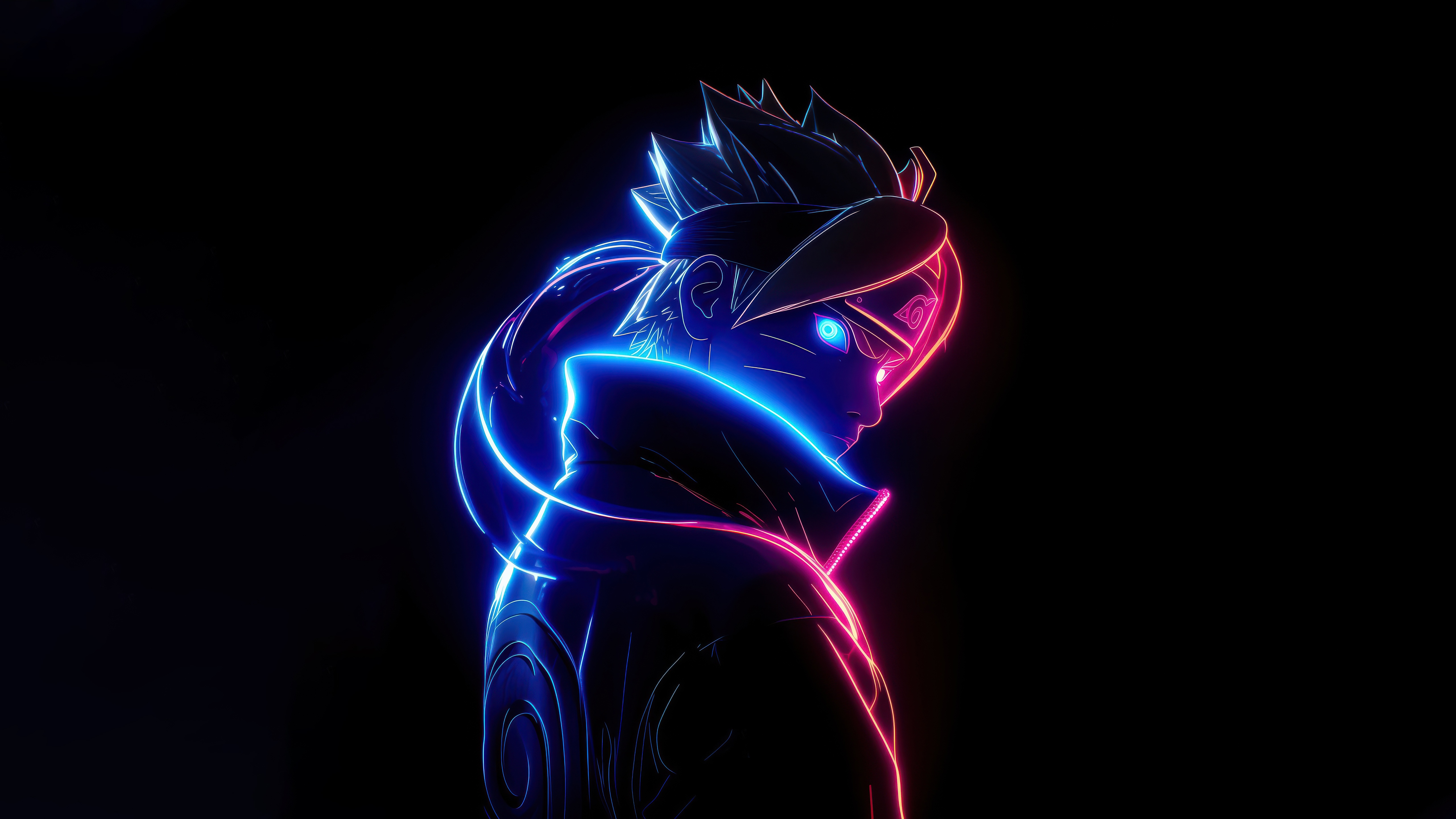 Boruto Uzumaki Neon Outline HD Wallpaper