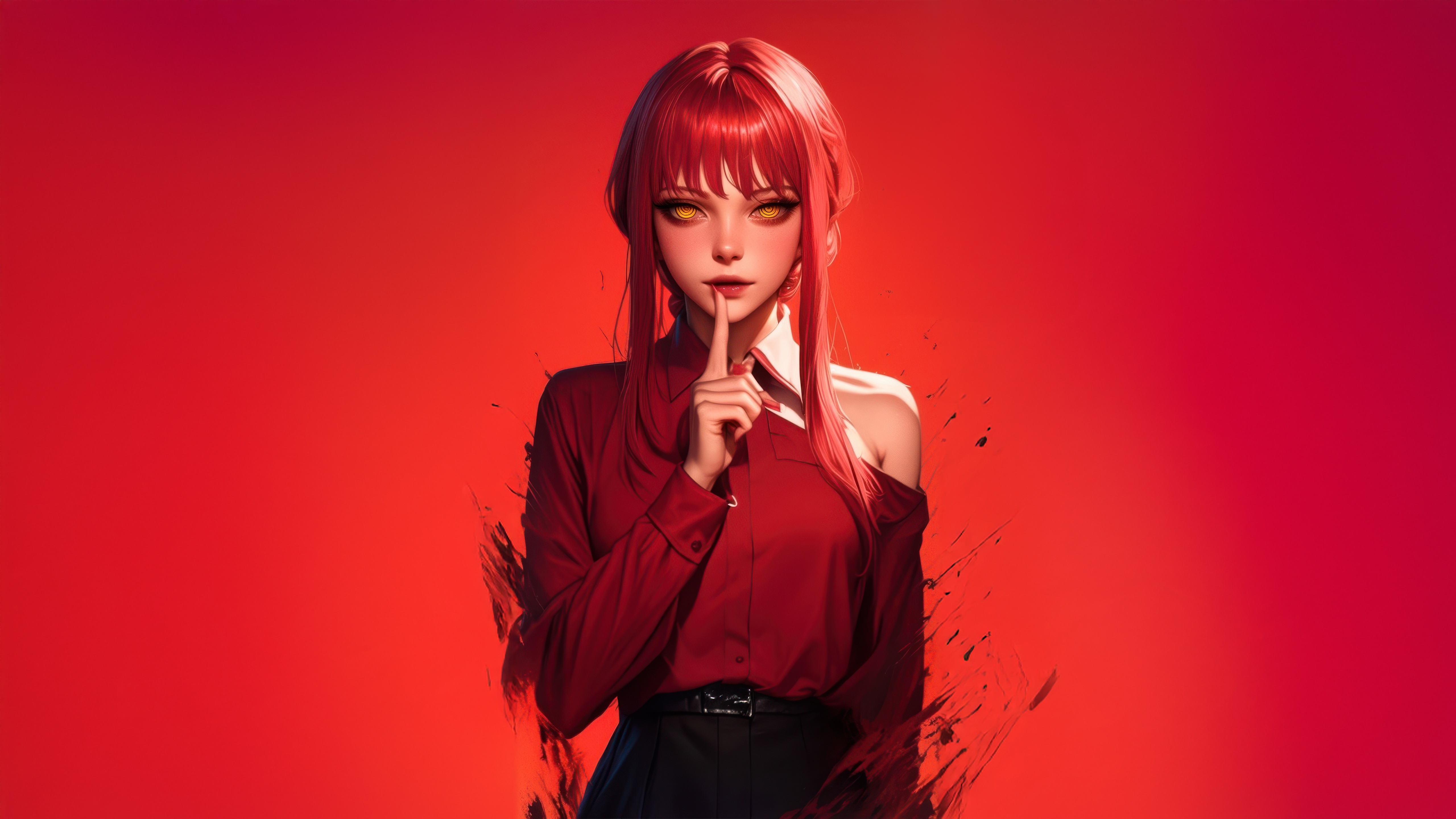 Makima Making a Hush Gesture HD Wallpaper