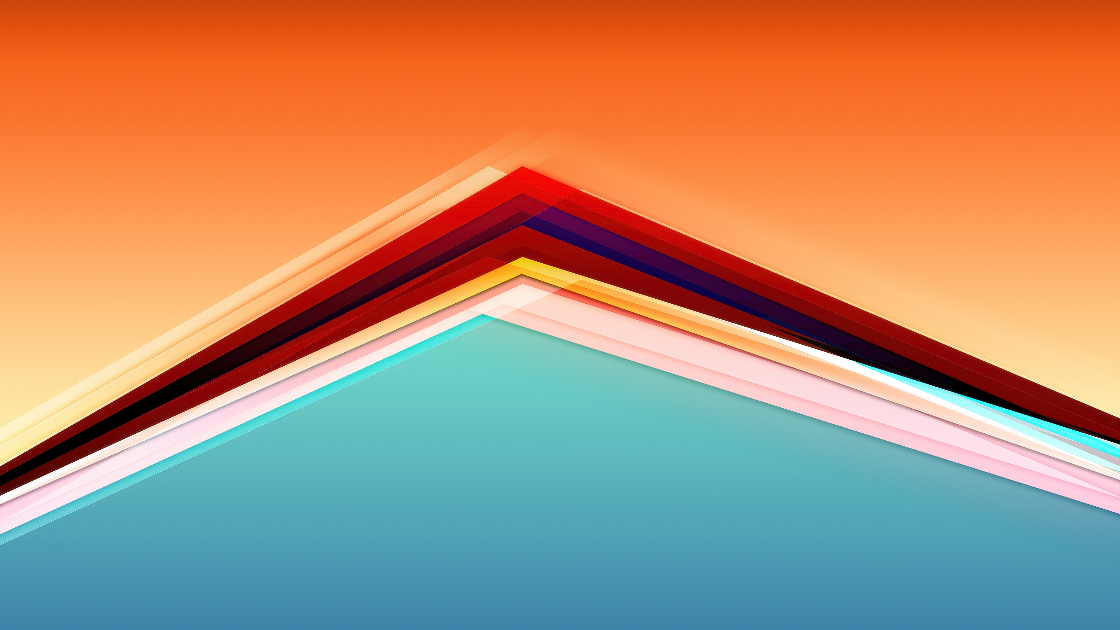 Abstract geometric shapes with orange and blue gradient HD Wallpaper