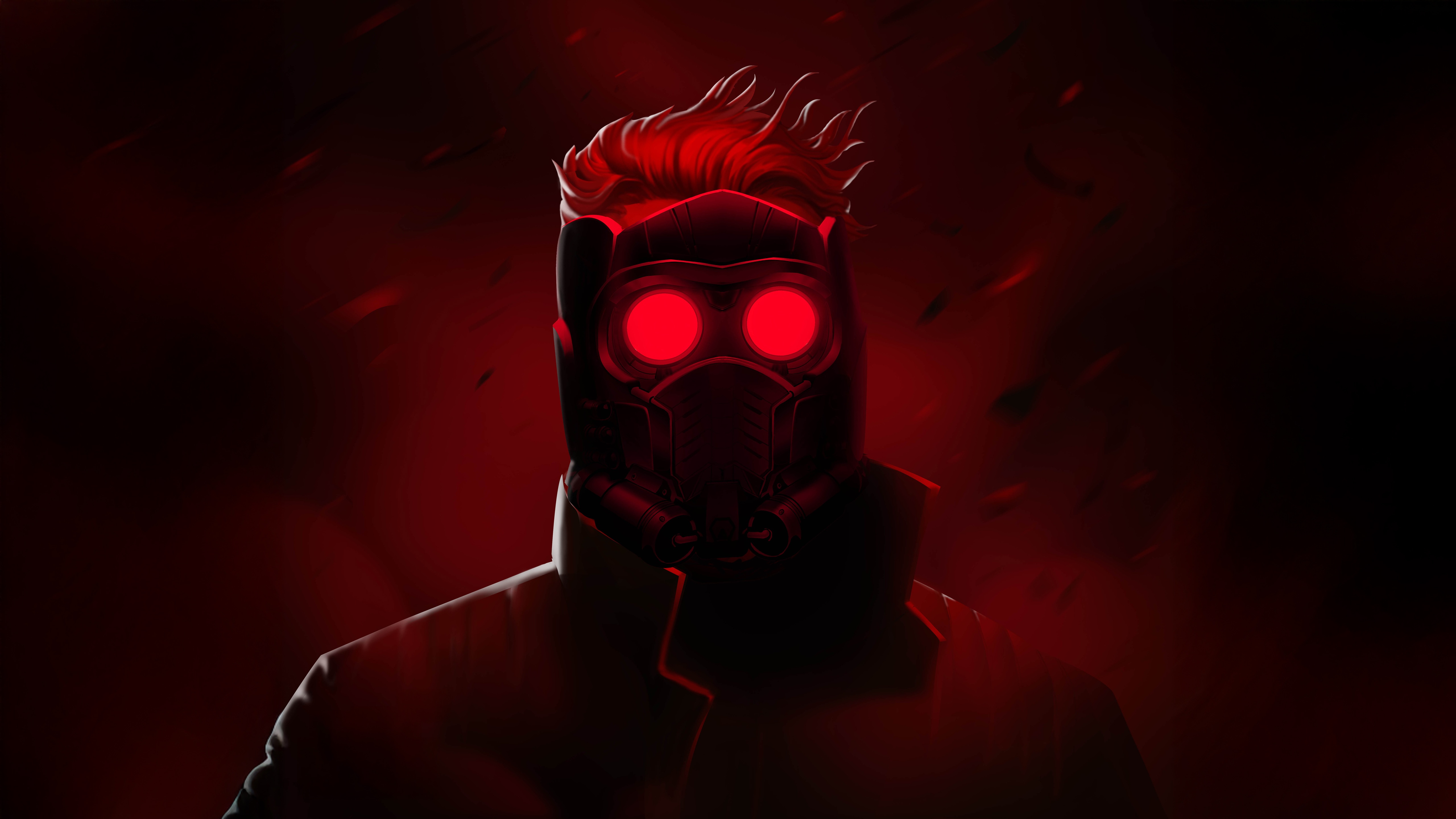 Star Lord with red glowing eyes and mask HD Wallpaper