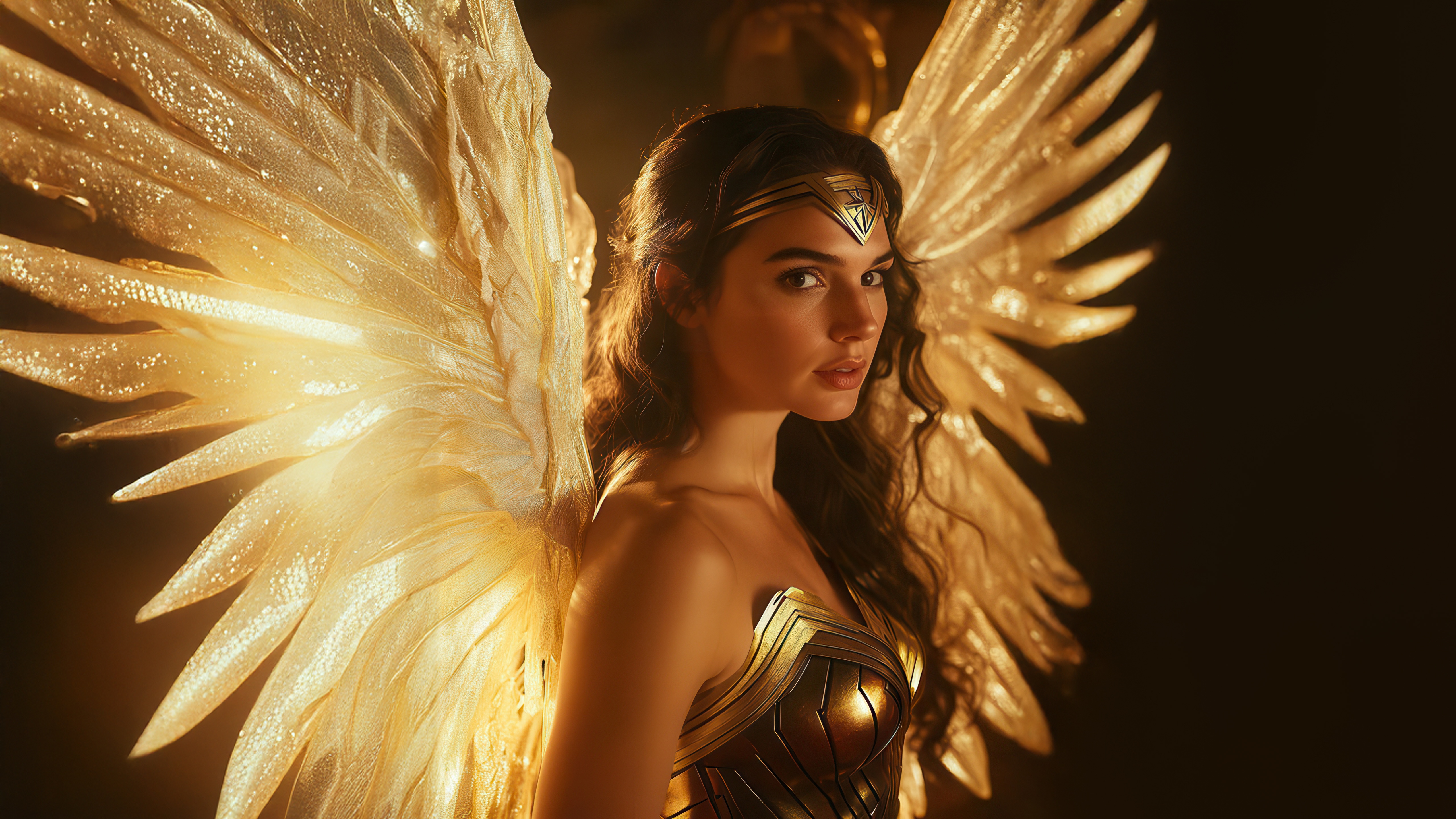 Wonder Woman with Golden Wings HD Wallpaper