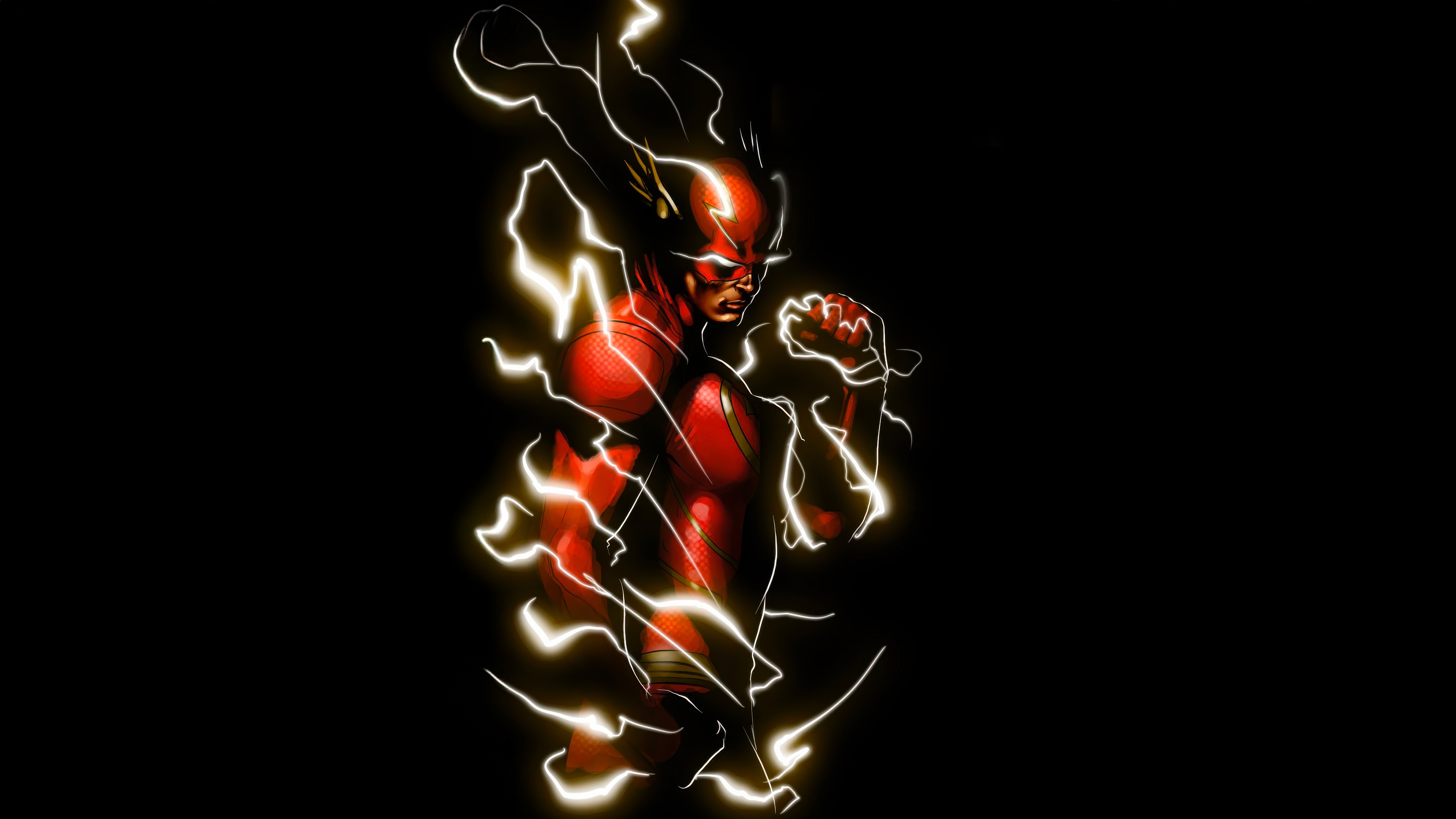 The Flash surrounded by lightning HD Wallpaper