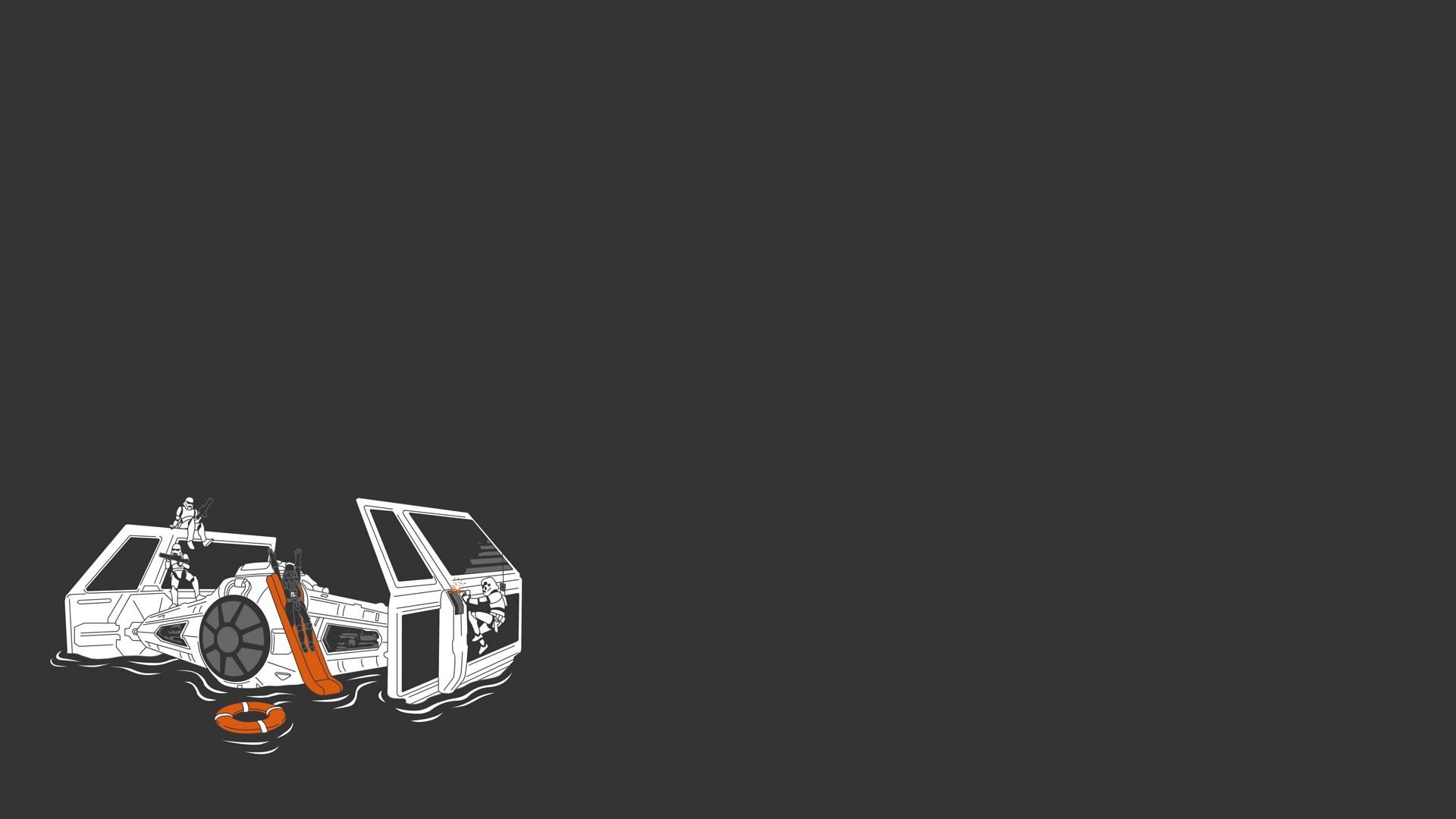 Stormtroopers from Star Wars on a broken TIE fighter HD Wallpaper
