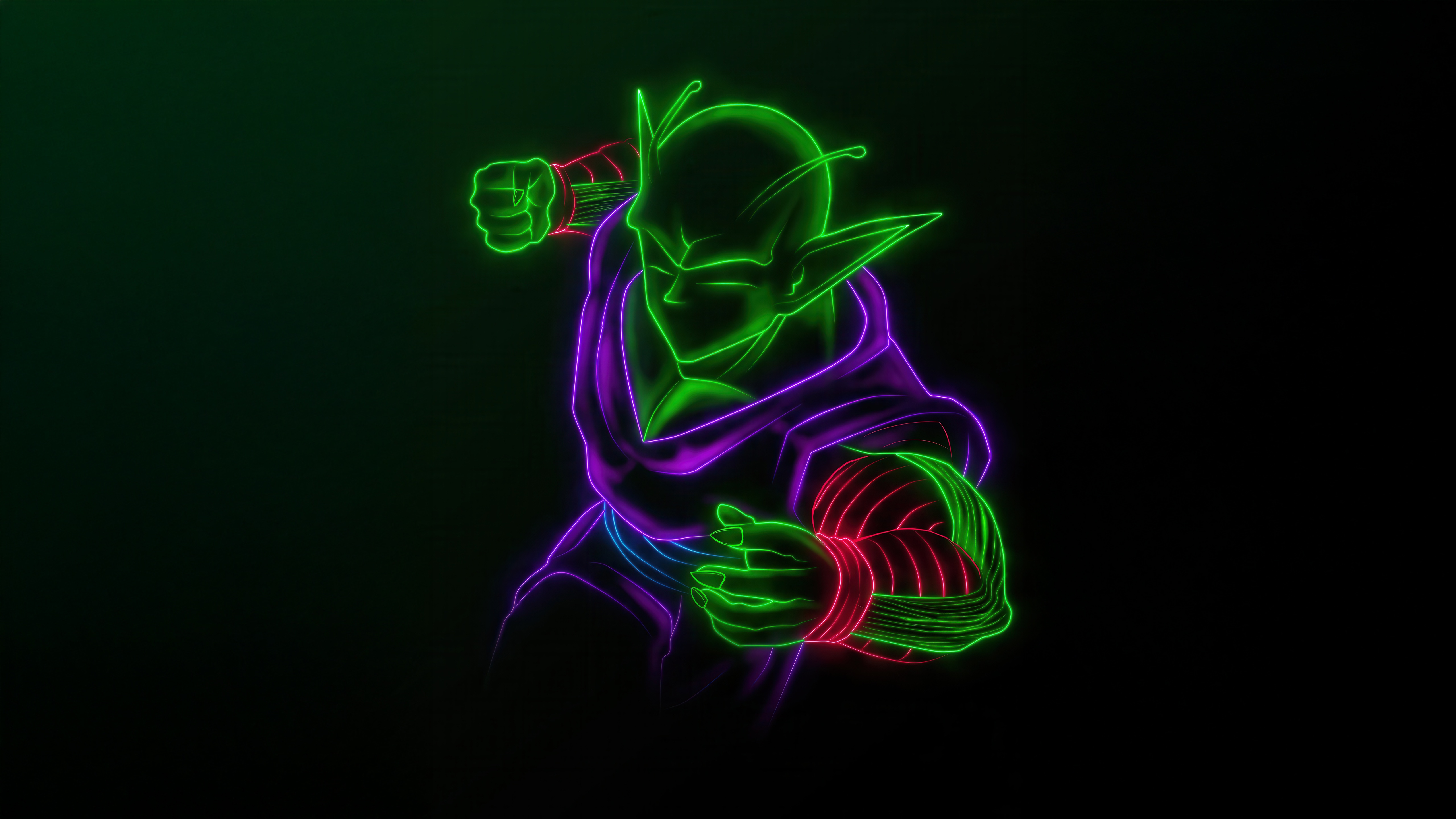 Dragon Ball Piccolo Neon Outline HD Wallpaper