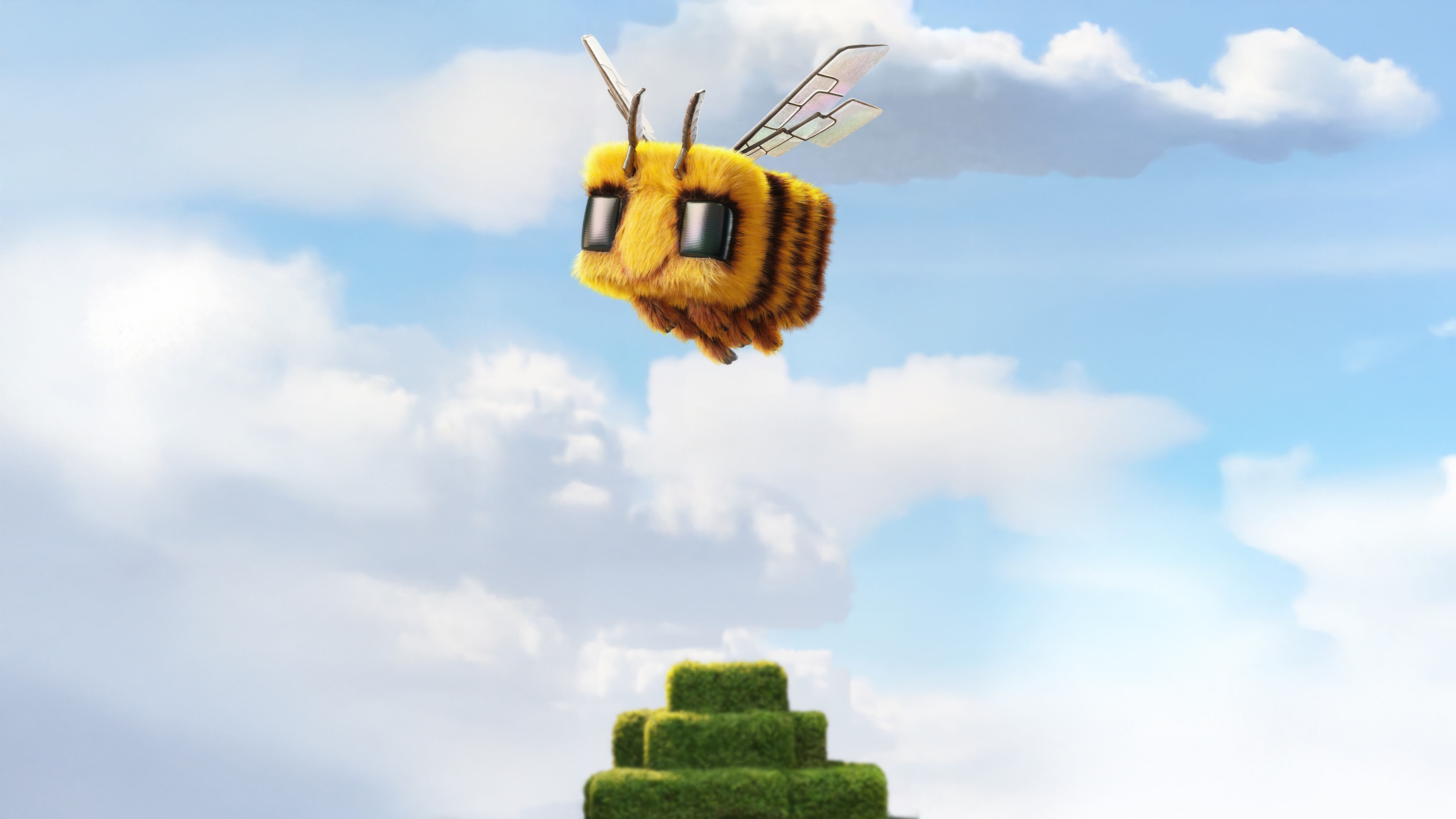 Minecraft Bee flying in the sky HD Wallpaper