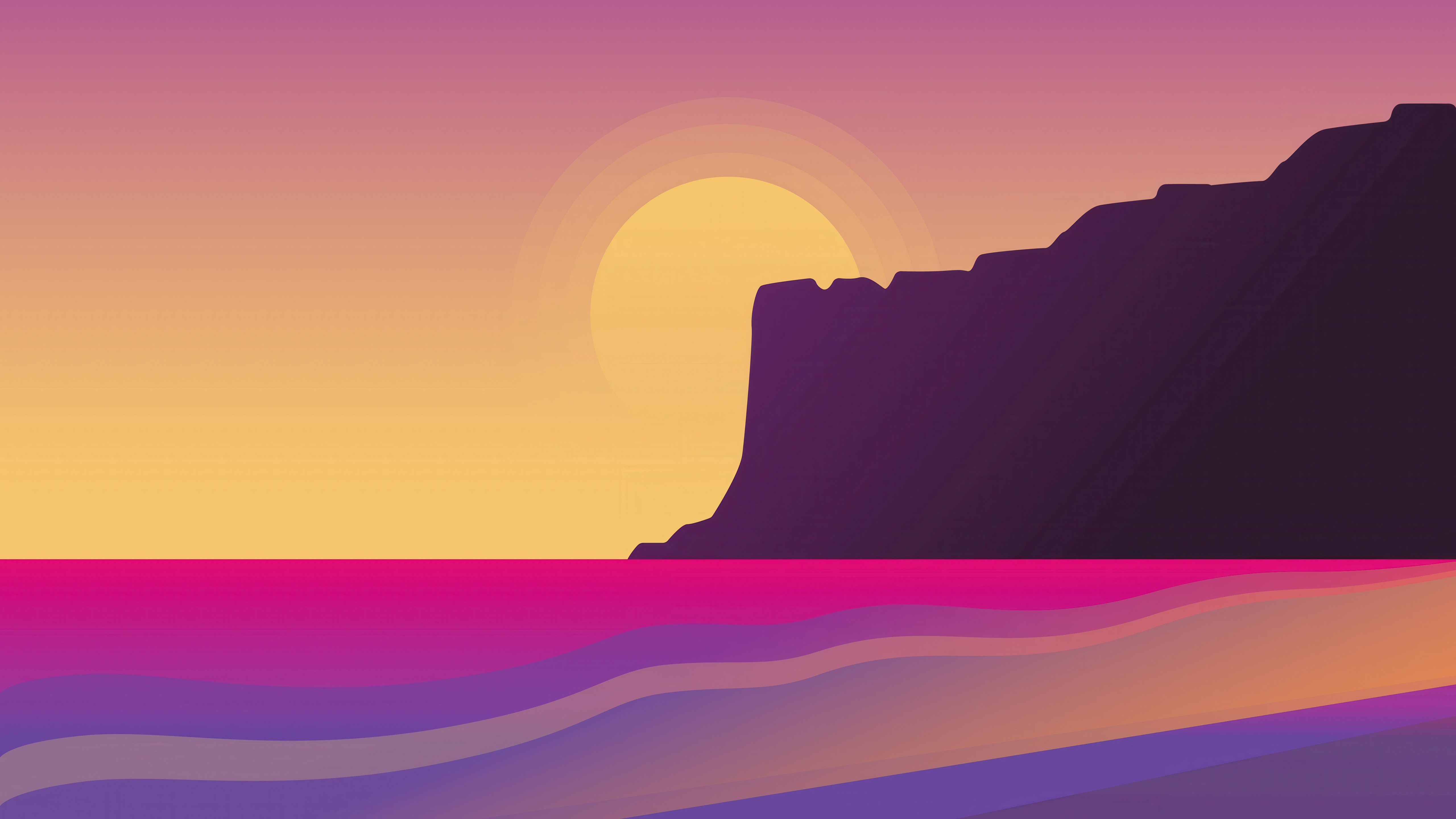 Sunset Over Coastal Cliff HD Wallpaper