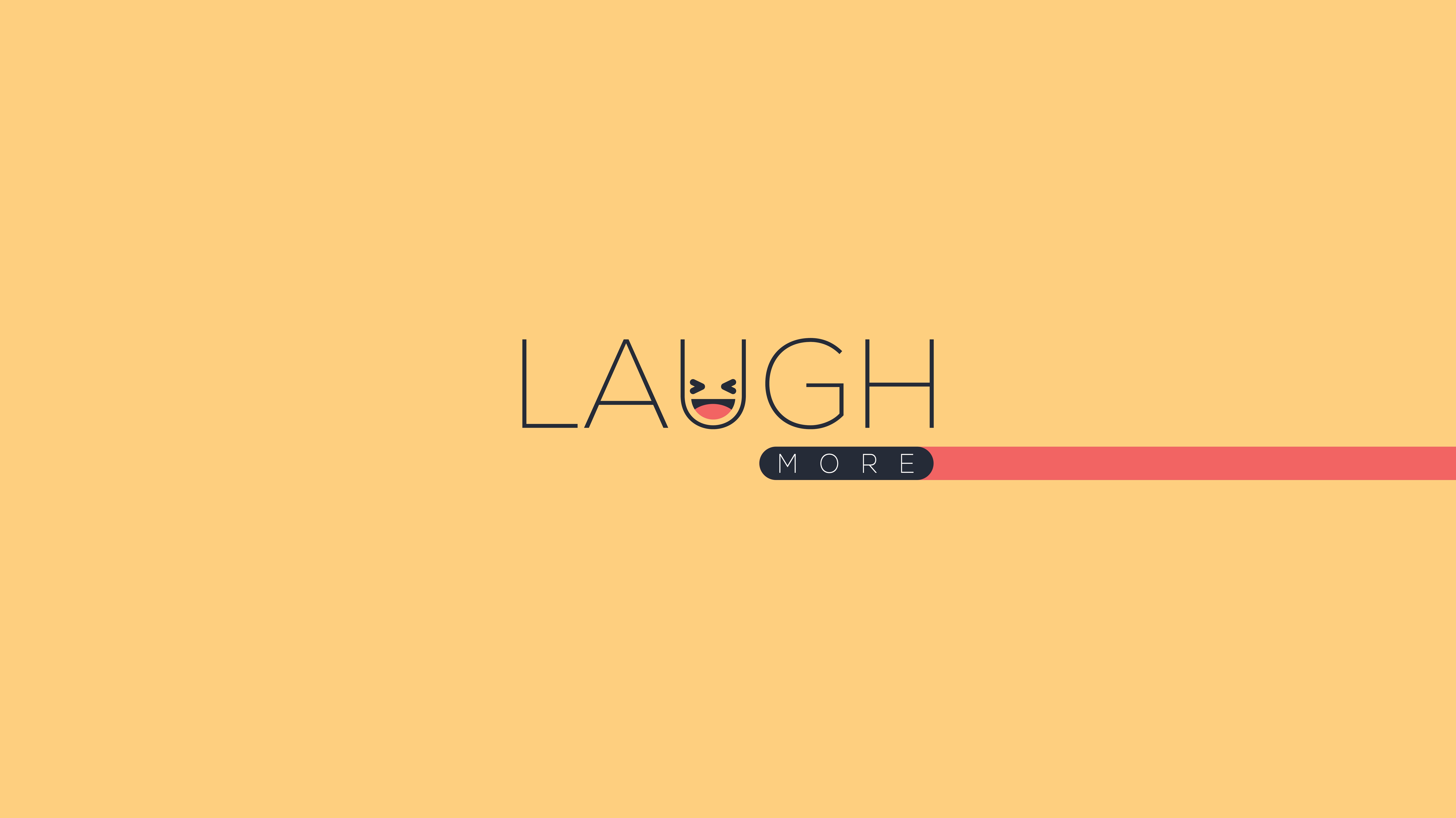 Laugh More text with emoji and graphic HD Wallpaper