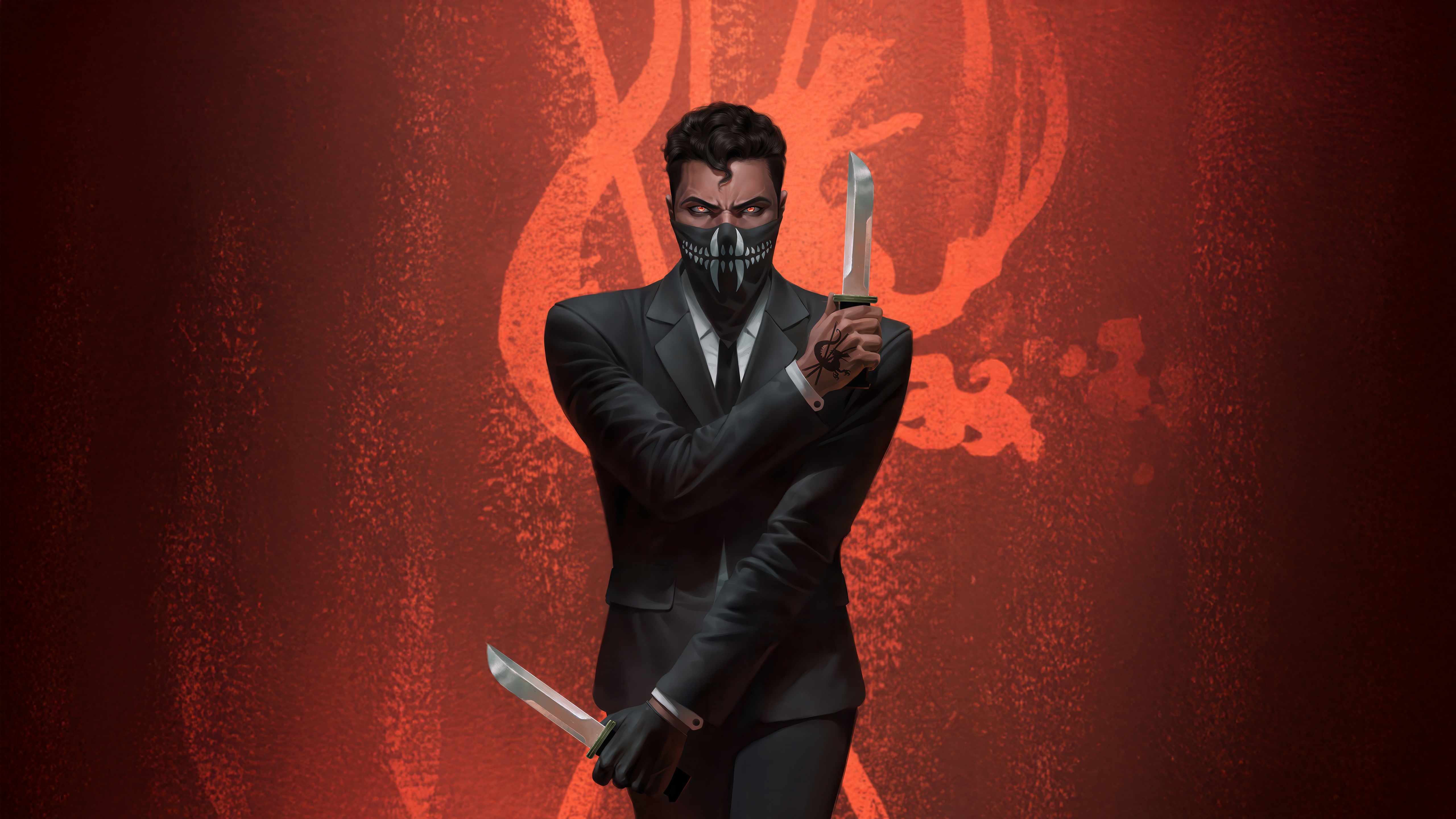 House of Slaughter character with knives HD Wallpaper