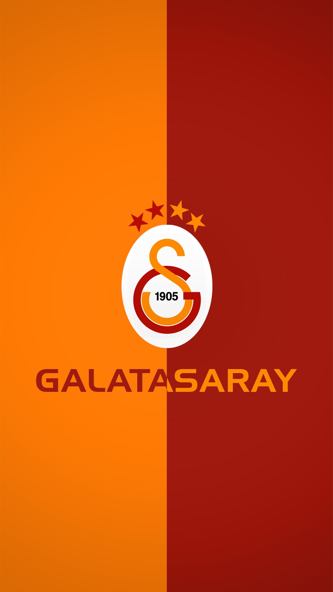 Galatasaray Football Club Emblem with Orange and Red Split HD Wallpaper