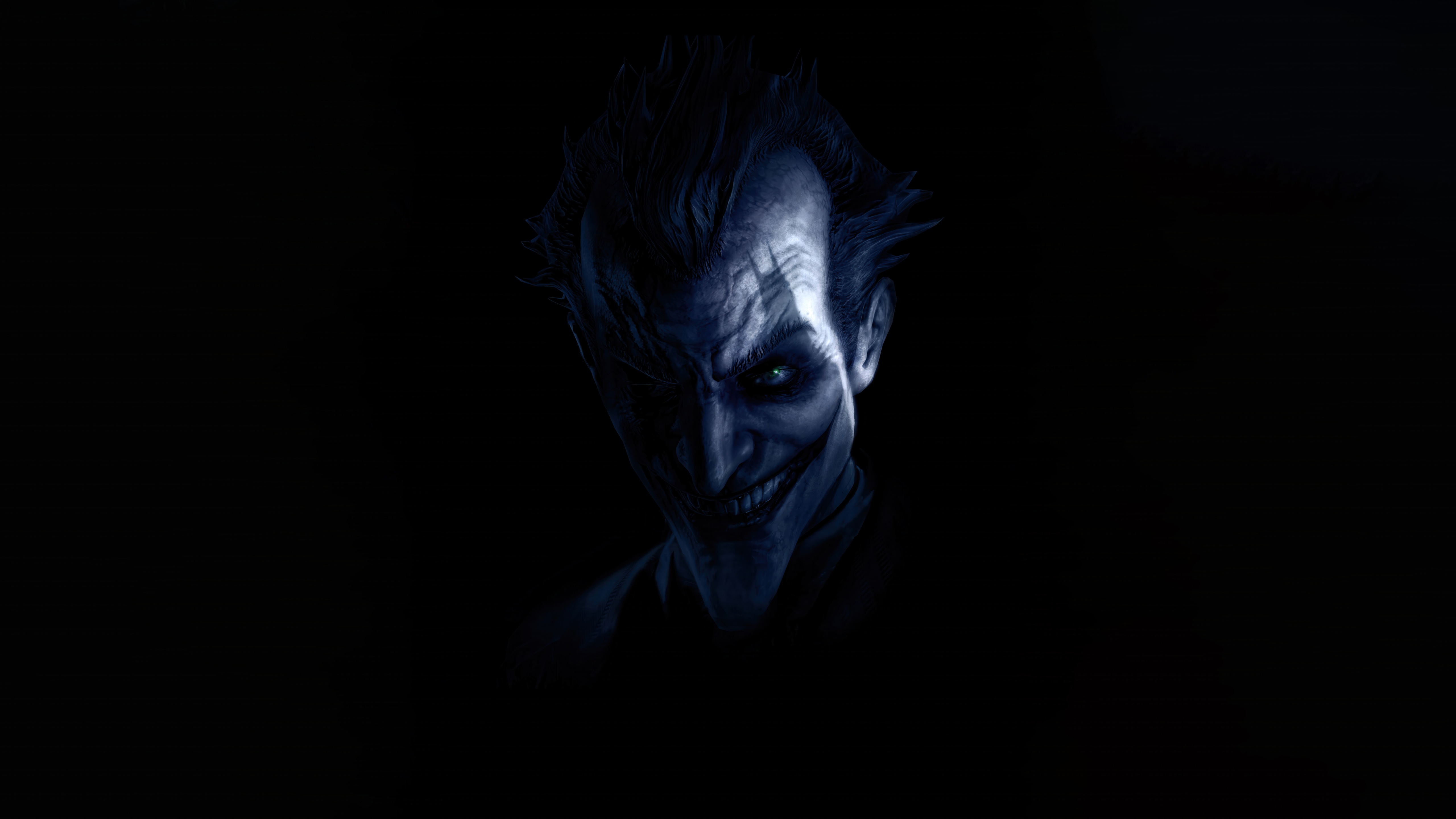The Joker with glowing green eyes HD Wallpaper