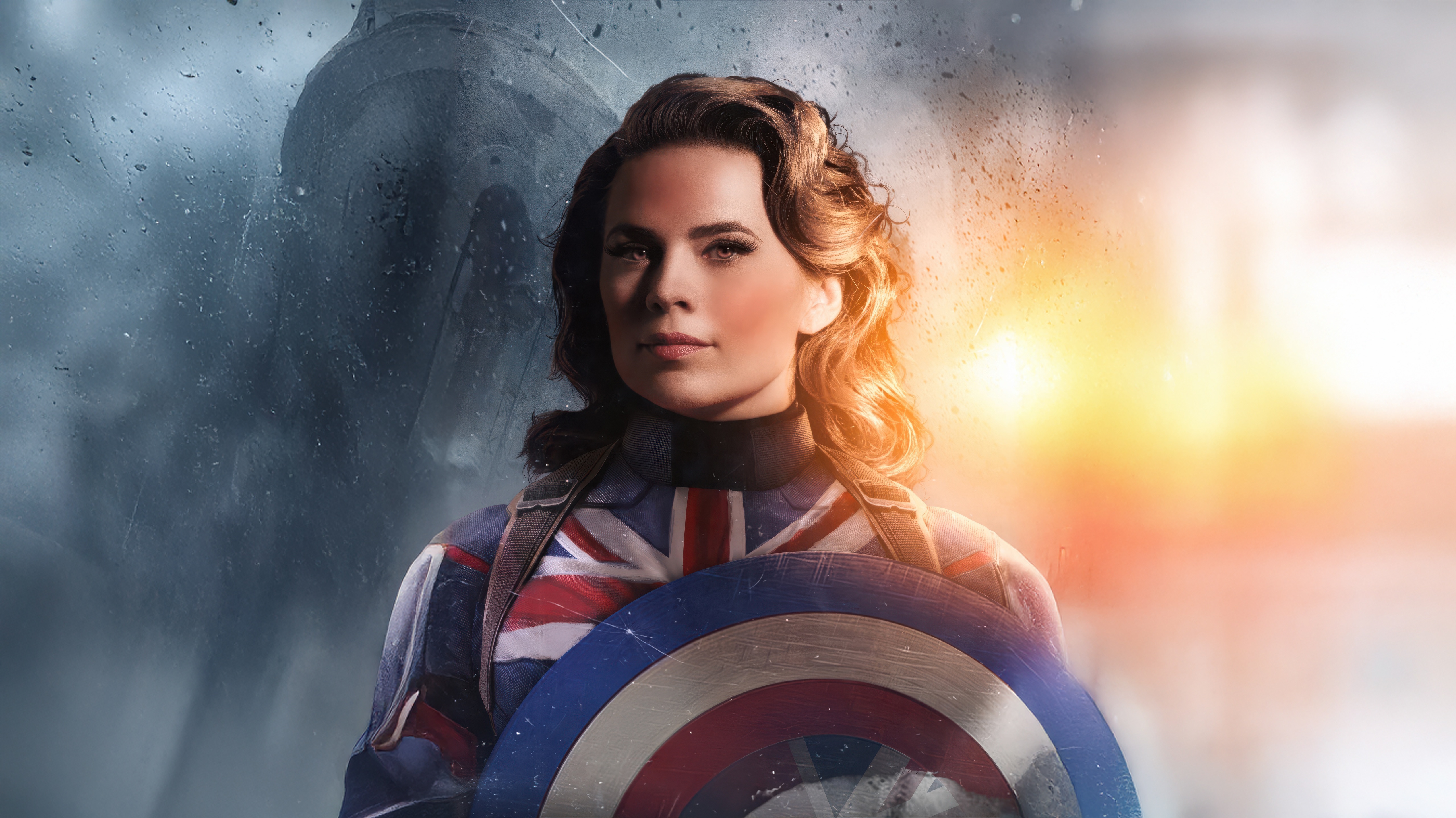 Captain Carter holding her shield HD Wallpaper
