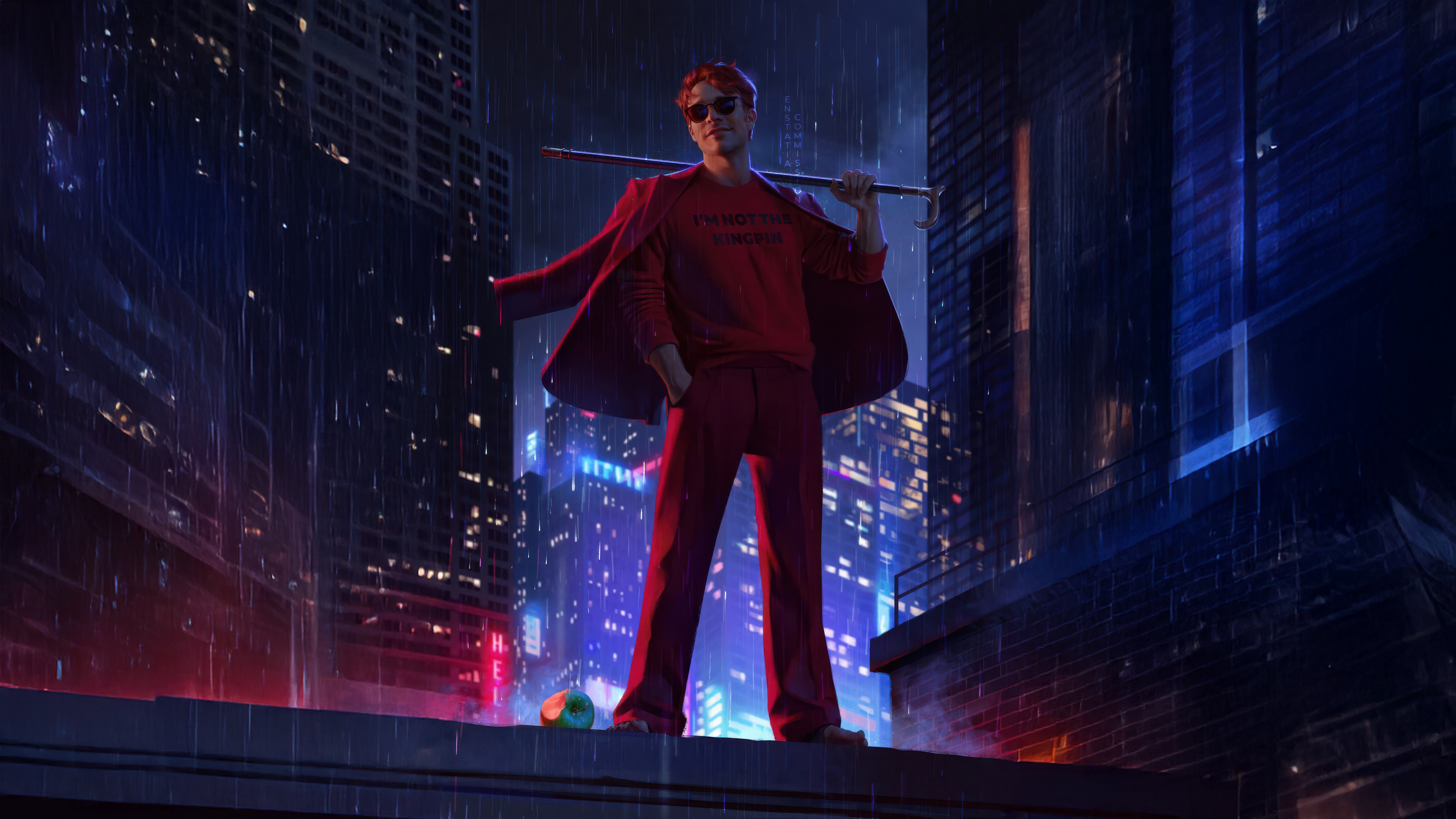 Matt Murdock on a Rooftop in the City HD Wallpaper