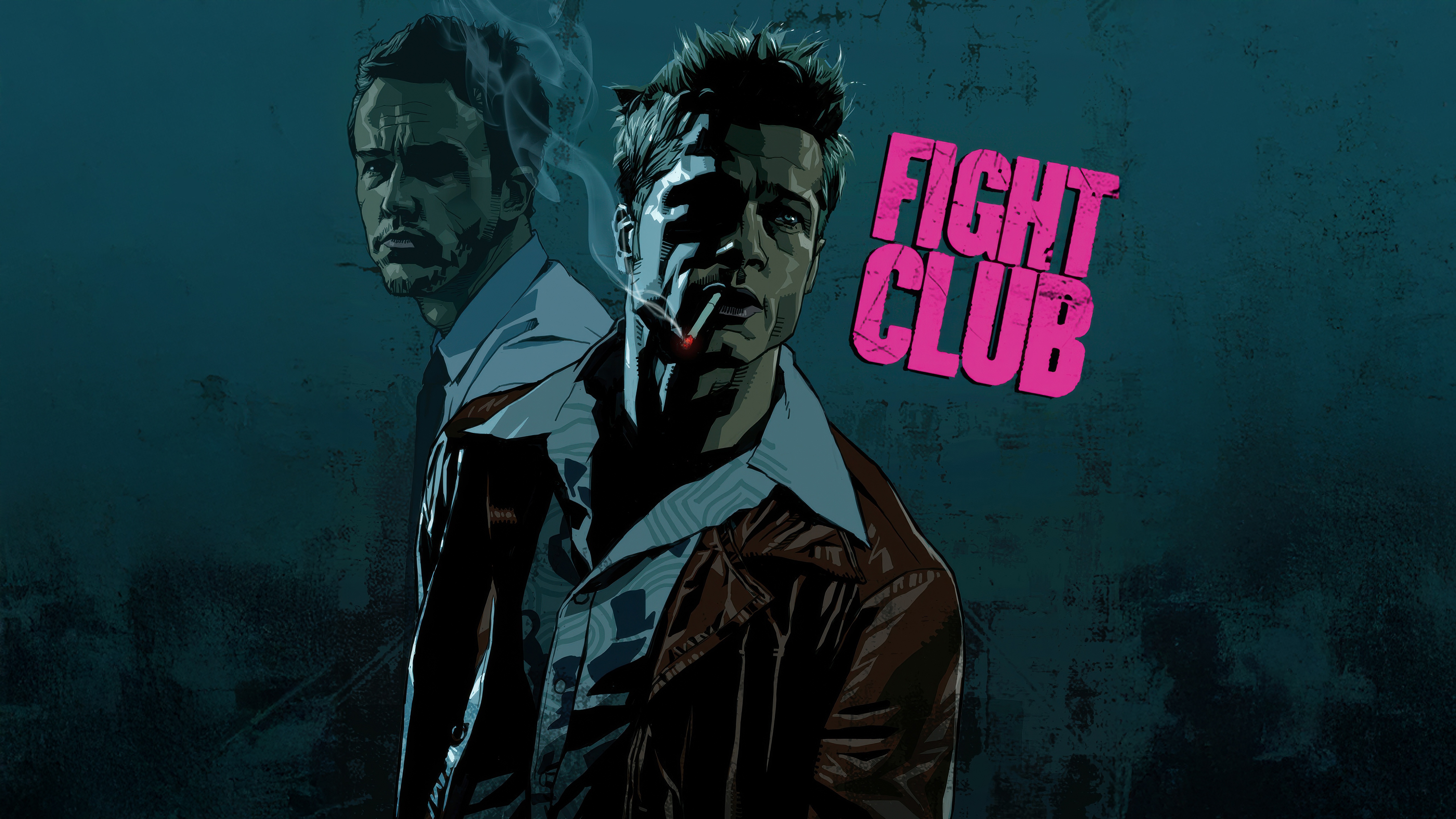 Fight Club movie poster with Brad Pitt and Edward Norton HD Wallpaper