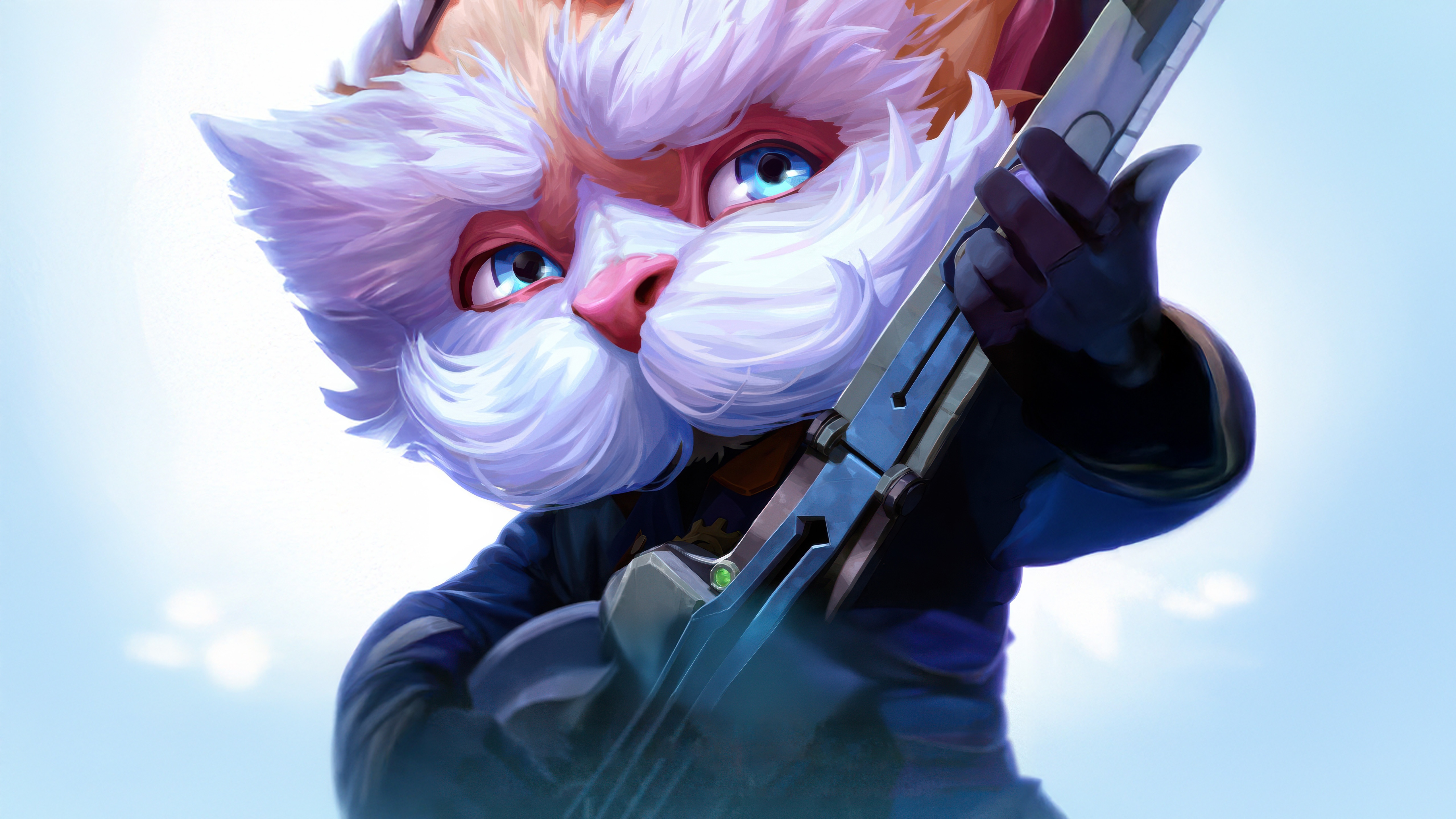 Heimerdinger from League of Legends holding a rifle HD Wallpaper