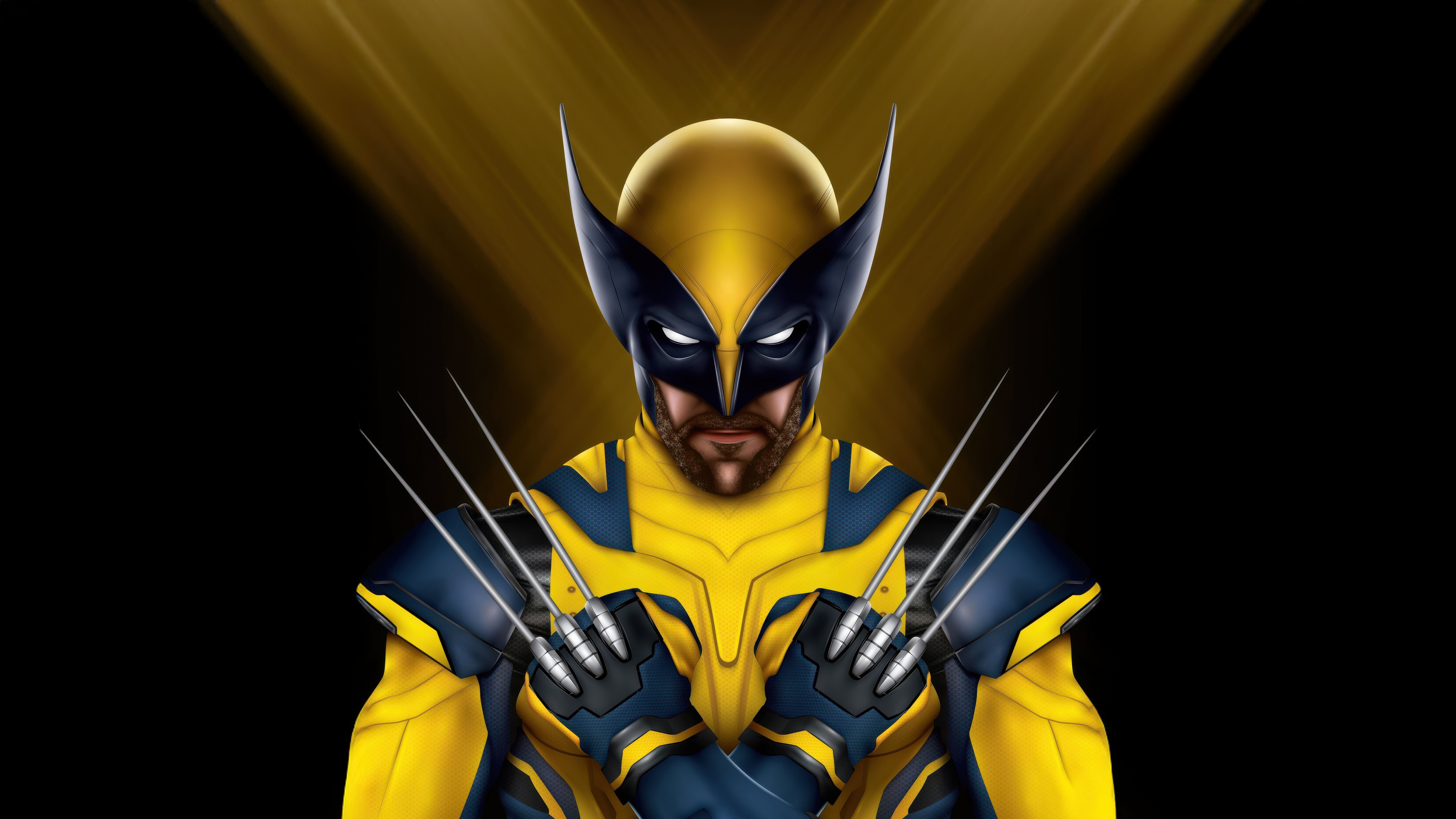 Wolverine in his yellow and blue costume HD Wallpaper