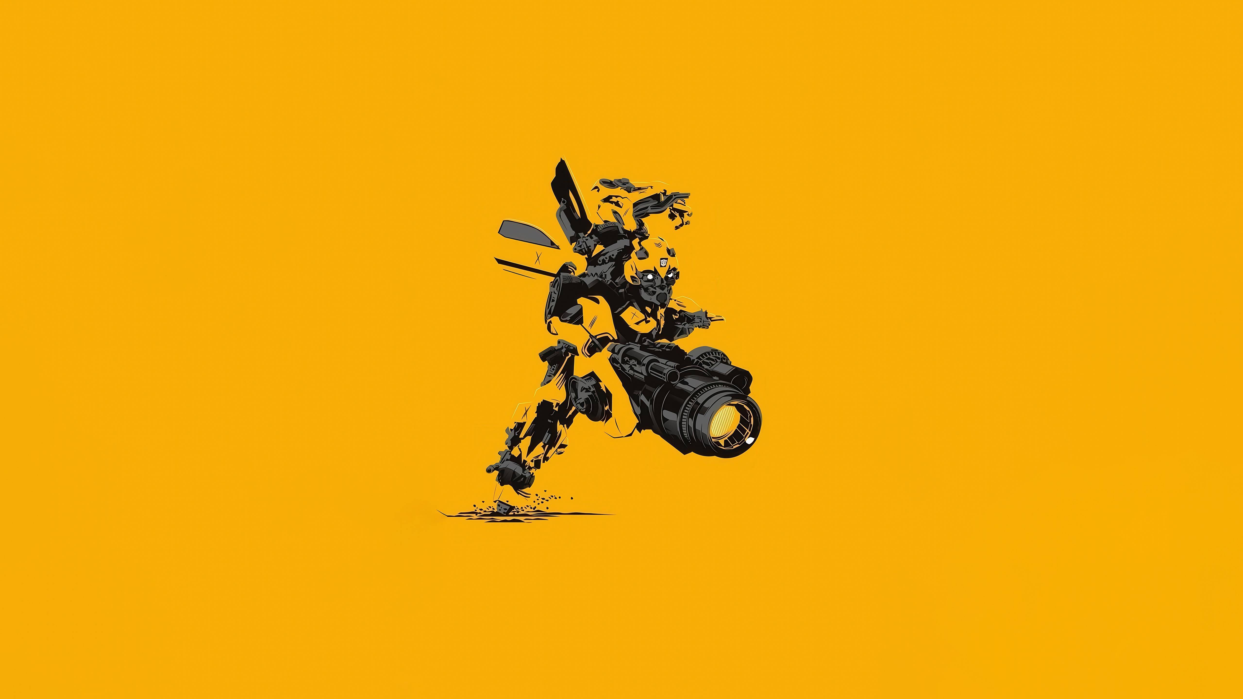 Bumblebee from Transformers in minimalist style HD Wallpaper