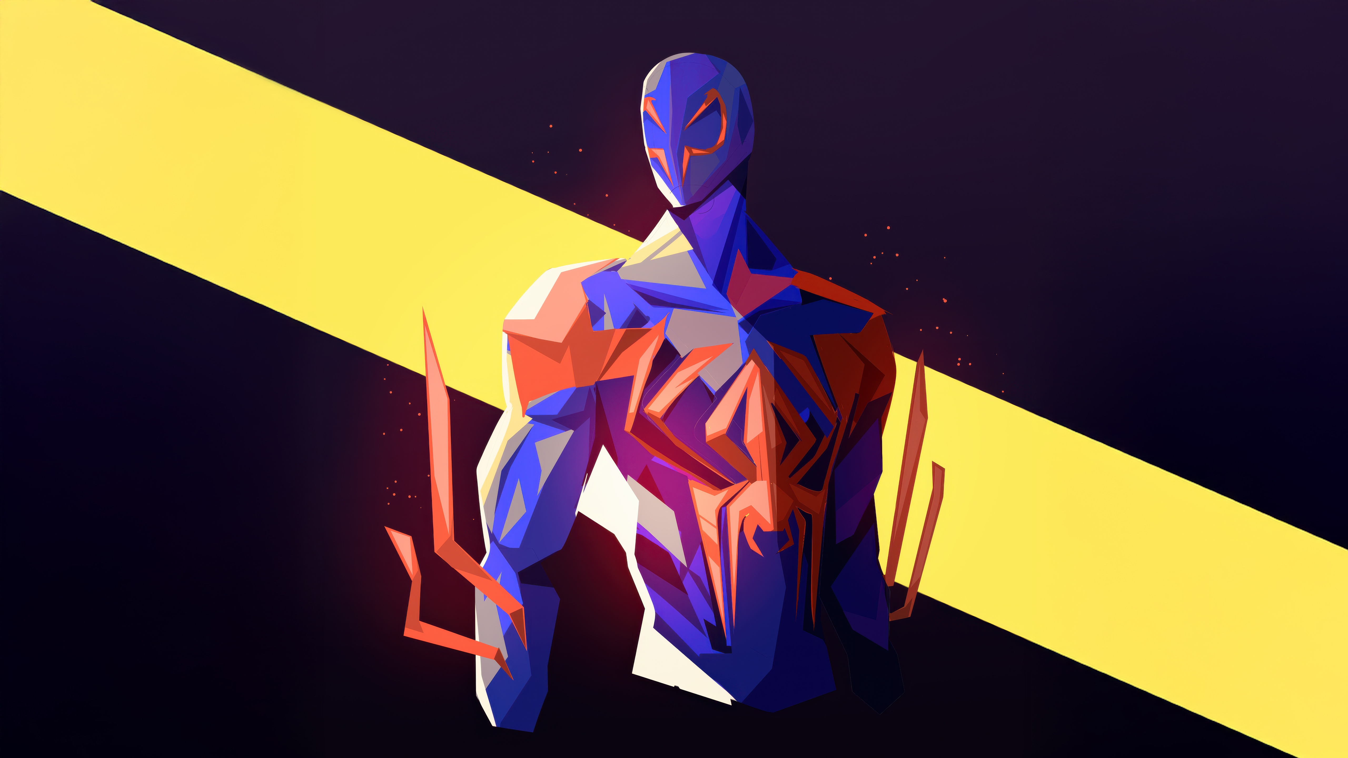 Spider-Man 2099 low poly art HD Wallpaper