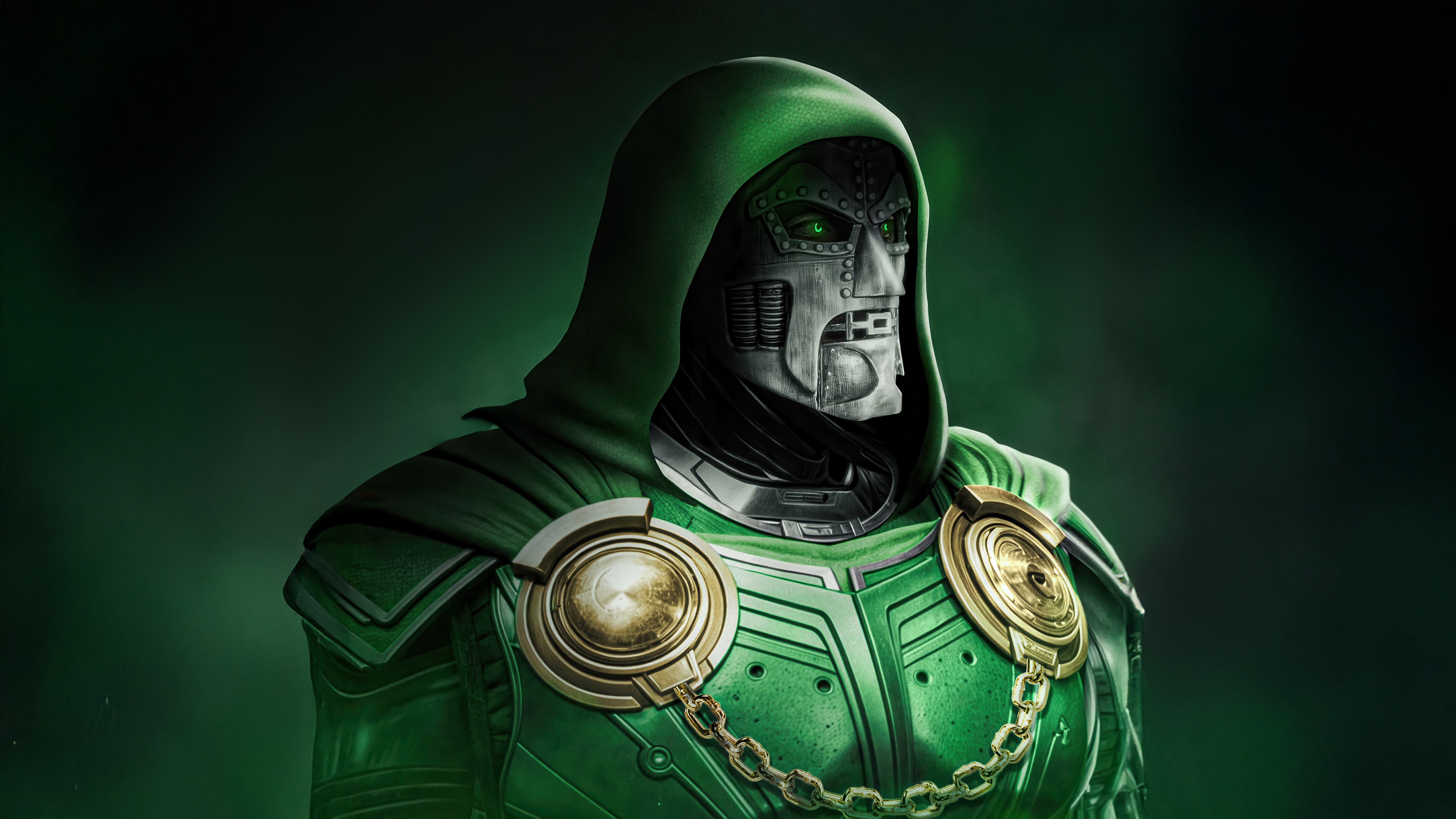 Doctor Doom in green armor and hood HD Wallpaper