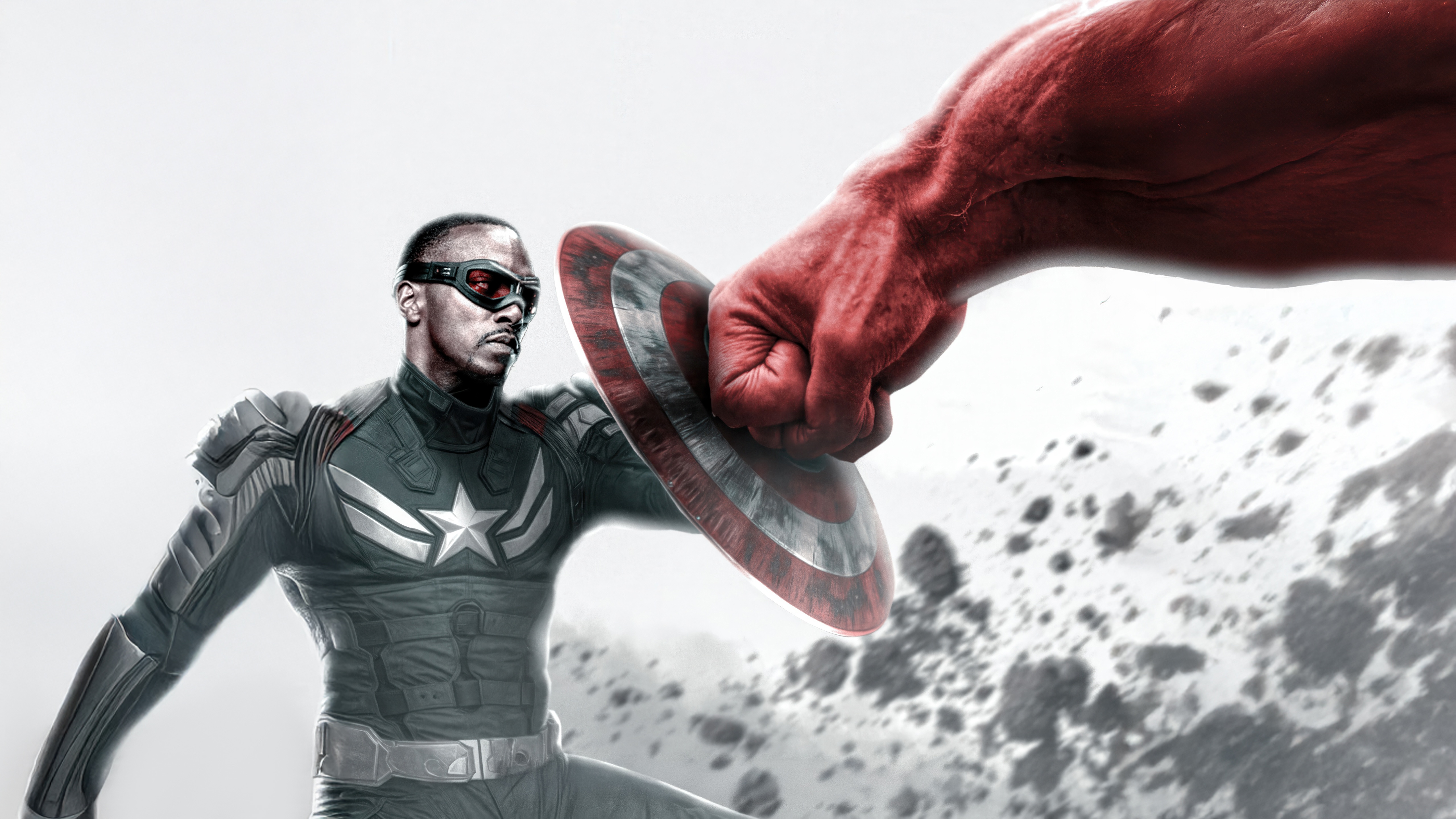 Captain America vs Red Hulk HD Wallpaper