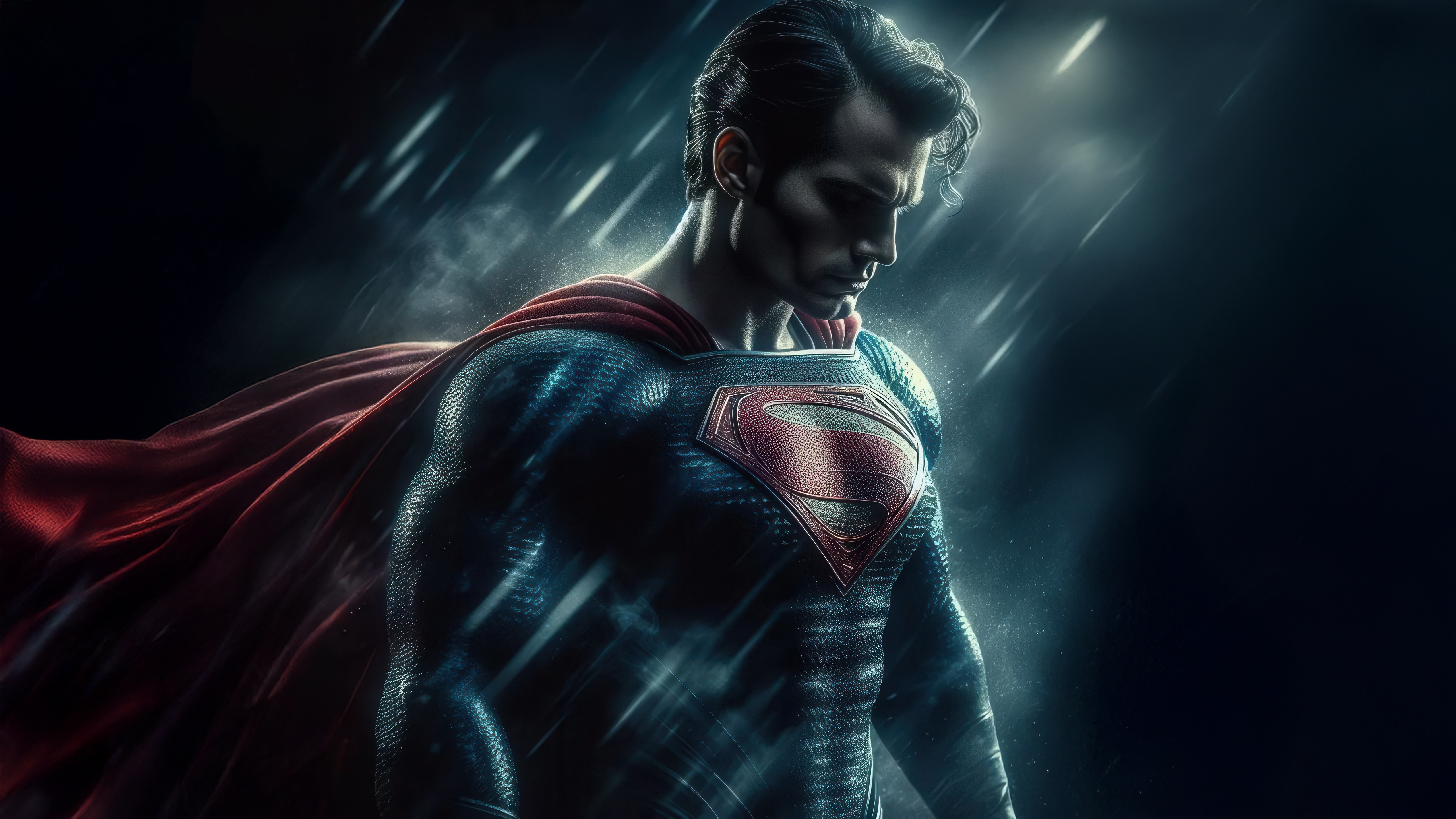 Superman in the Rain HD Wallpaper