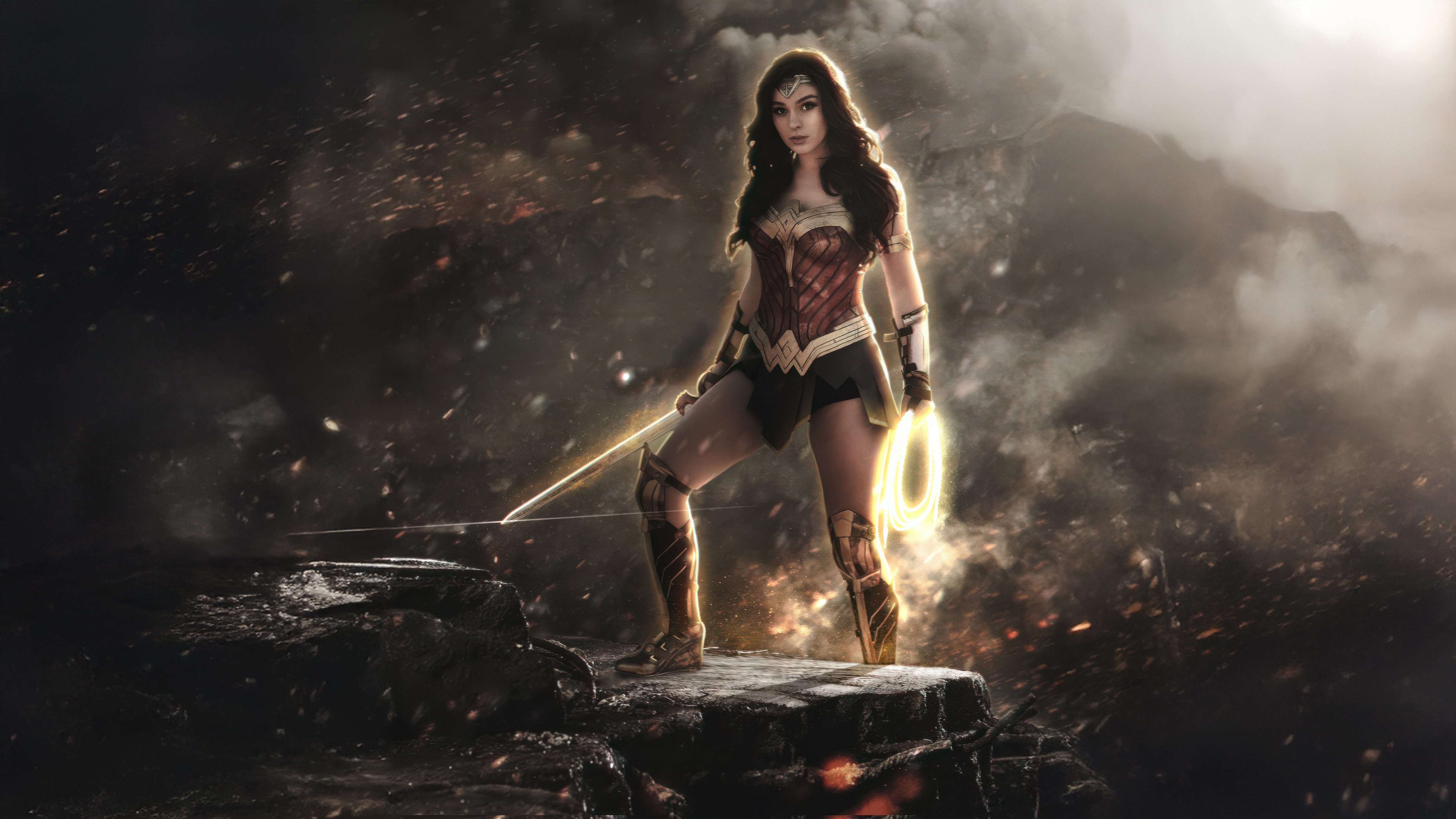 Wonder Woman in an Epic Pose HD Wallpaper
