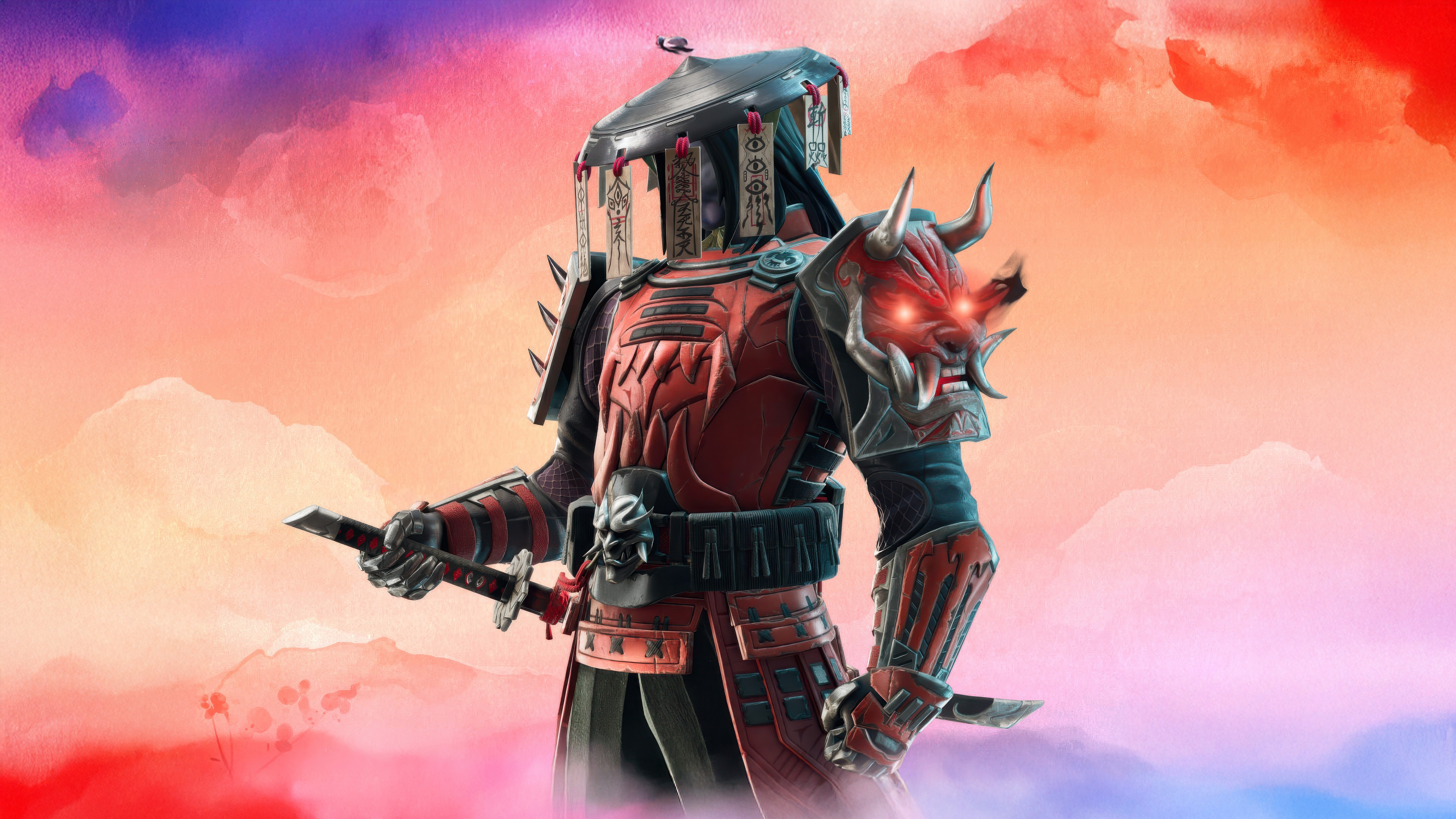 Fortnite Shogun Skin with Red Oni Armor HD Wallpaper