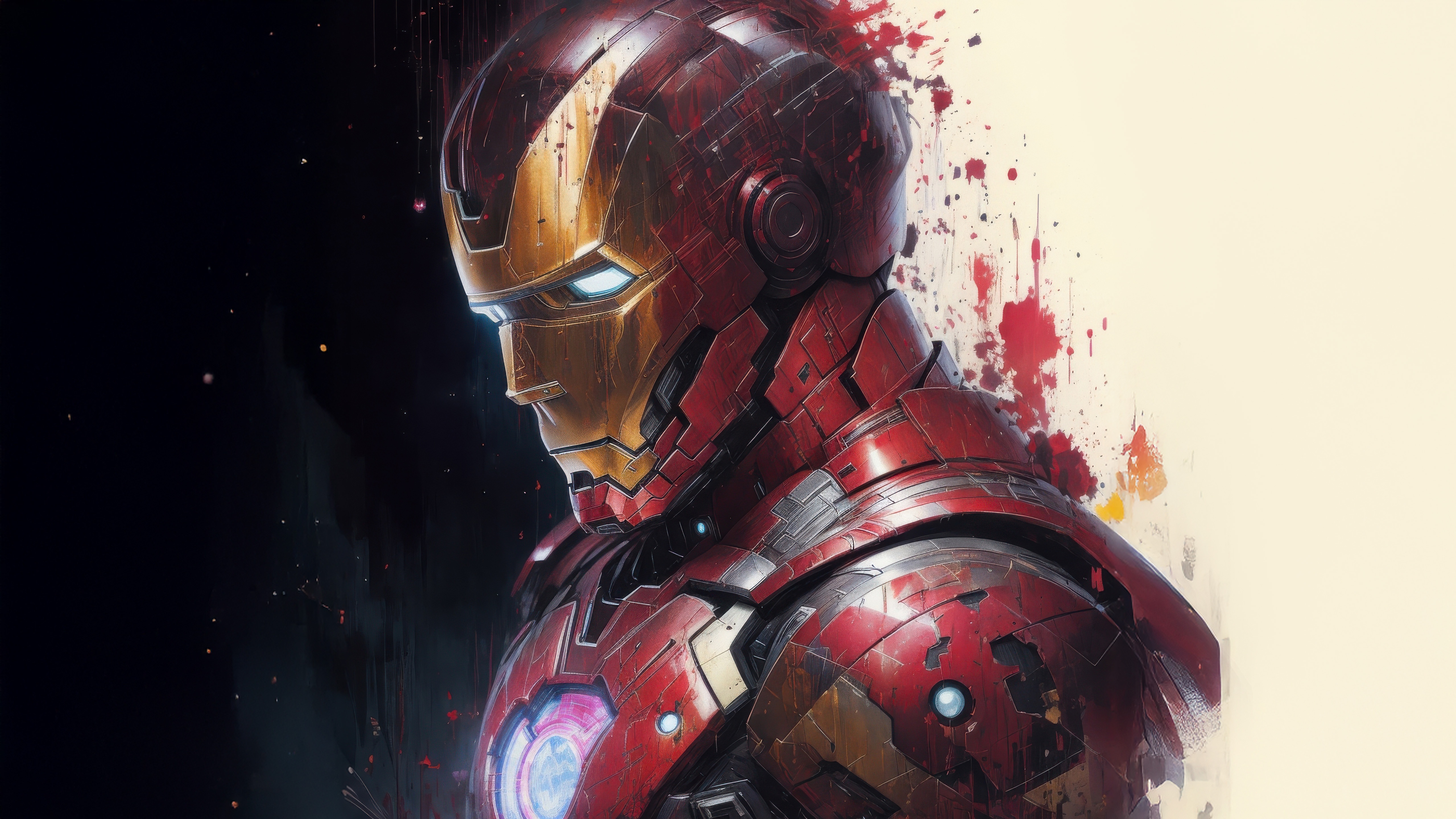 Iron Man in a red and gold suit HD Wallpaper