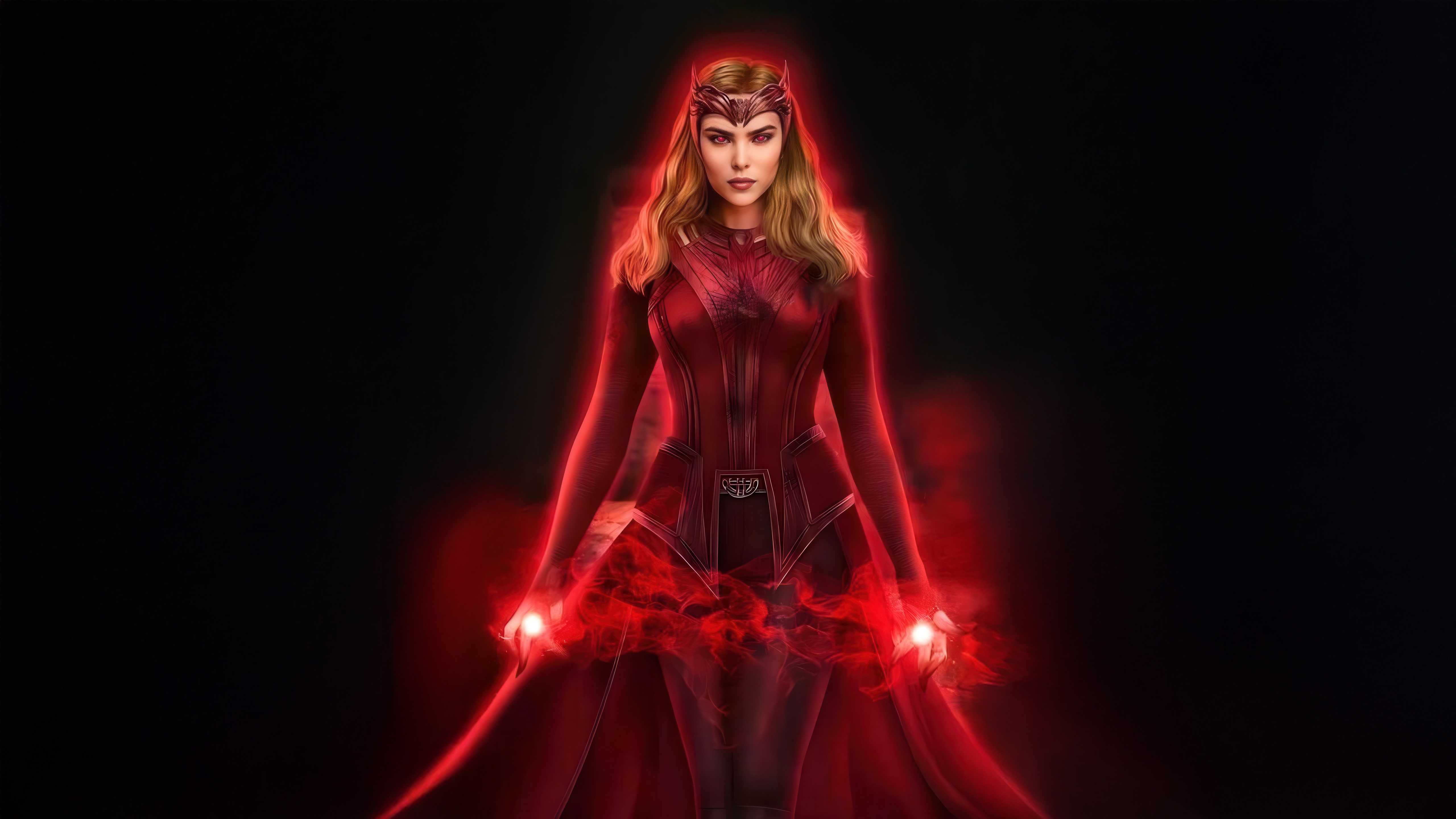 Scarlet Witch with Red Energy HD Wallpaper