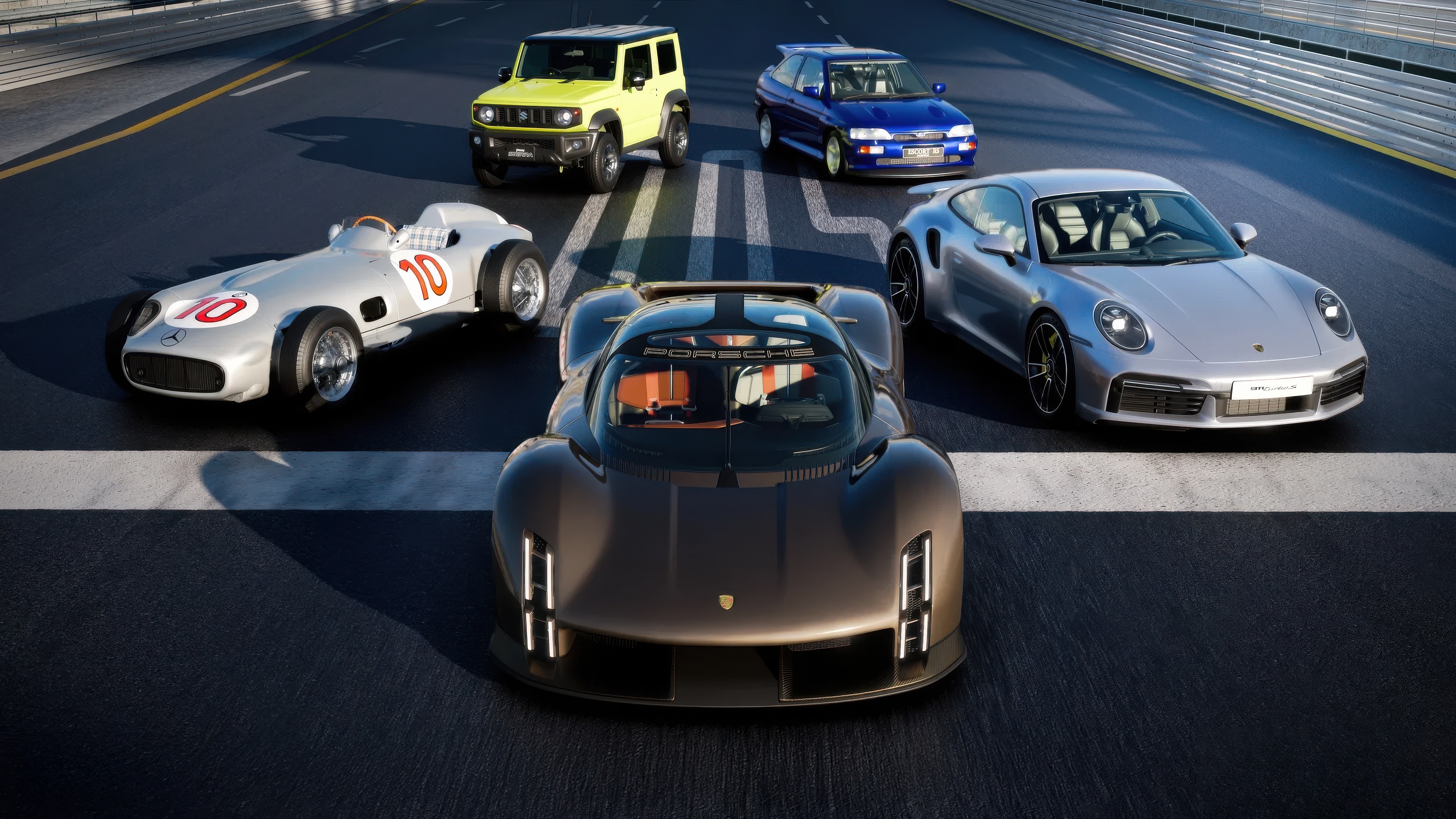 Gran Turismo 7 Cars on a Racetrack HD Wallpaper