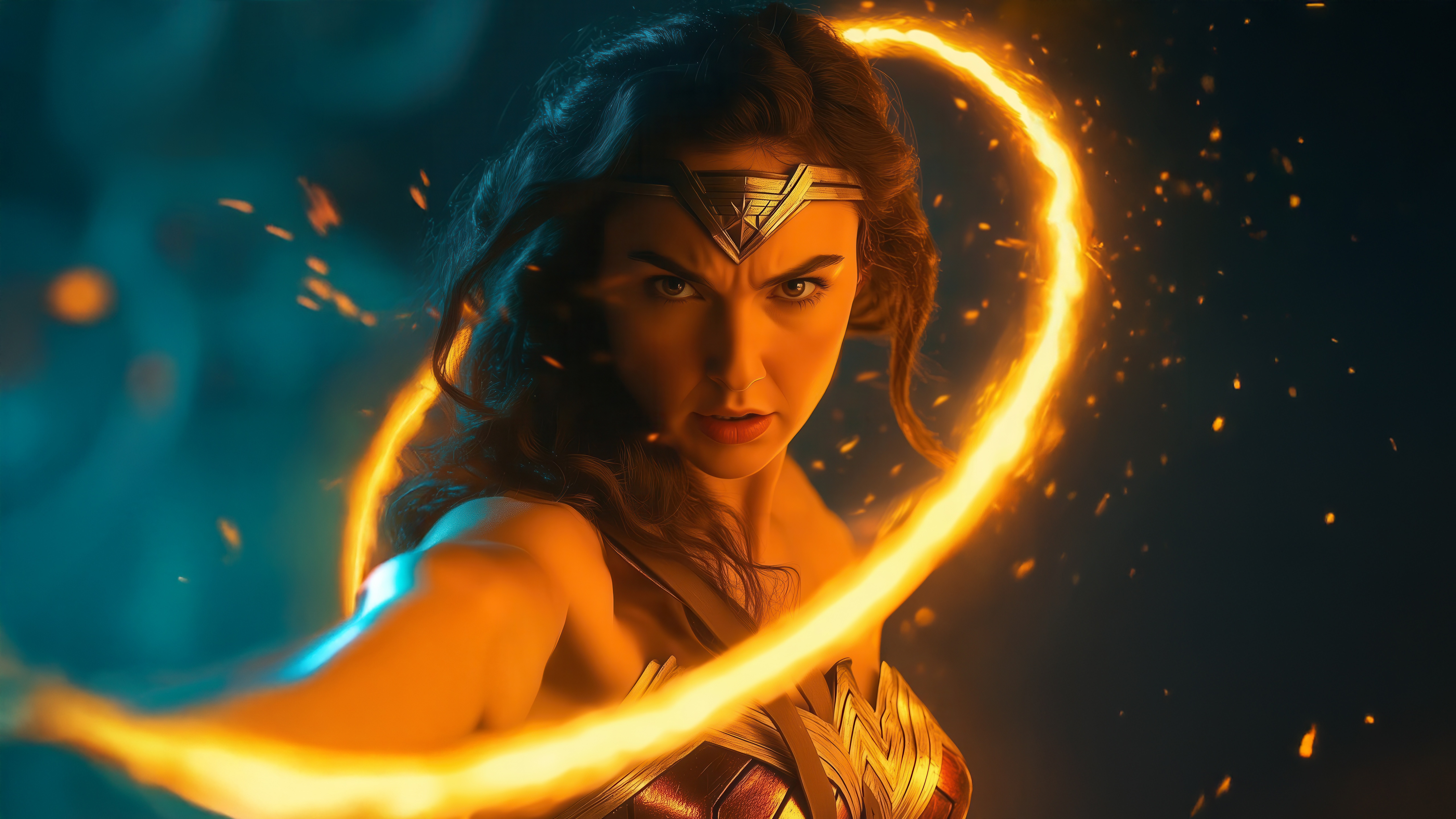 Wonder Woman with Lasso of Truth HD Wallpaper