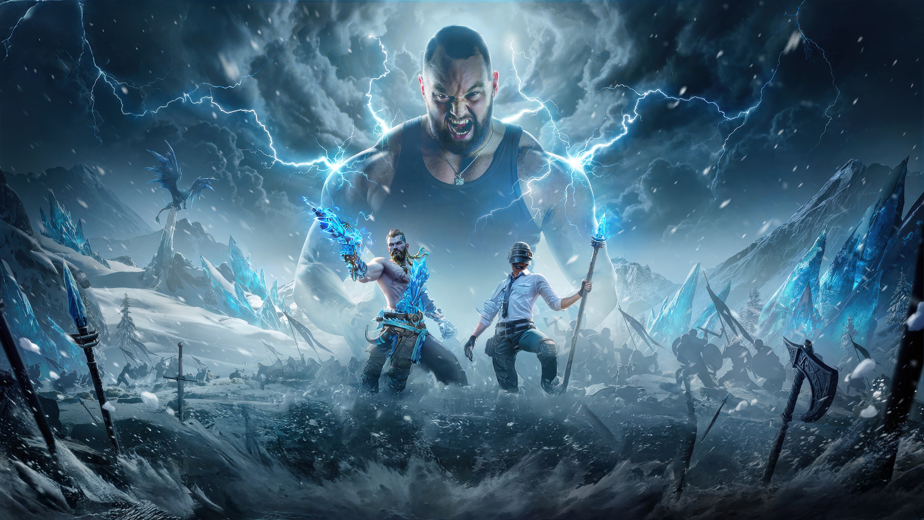 Hafpor Julius Bjornsson and characters in PUBG Mobile HD Wallpaper