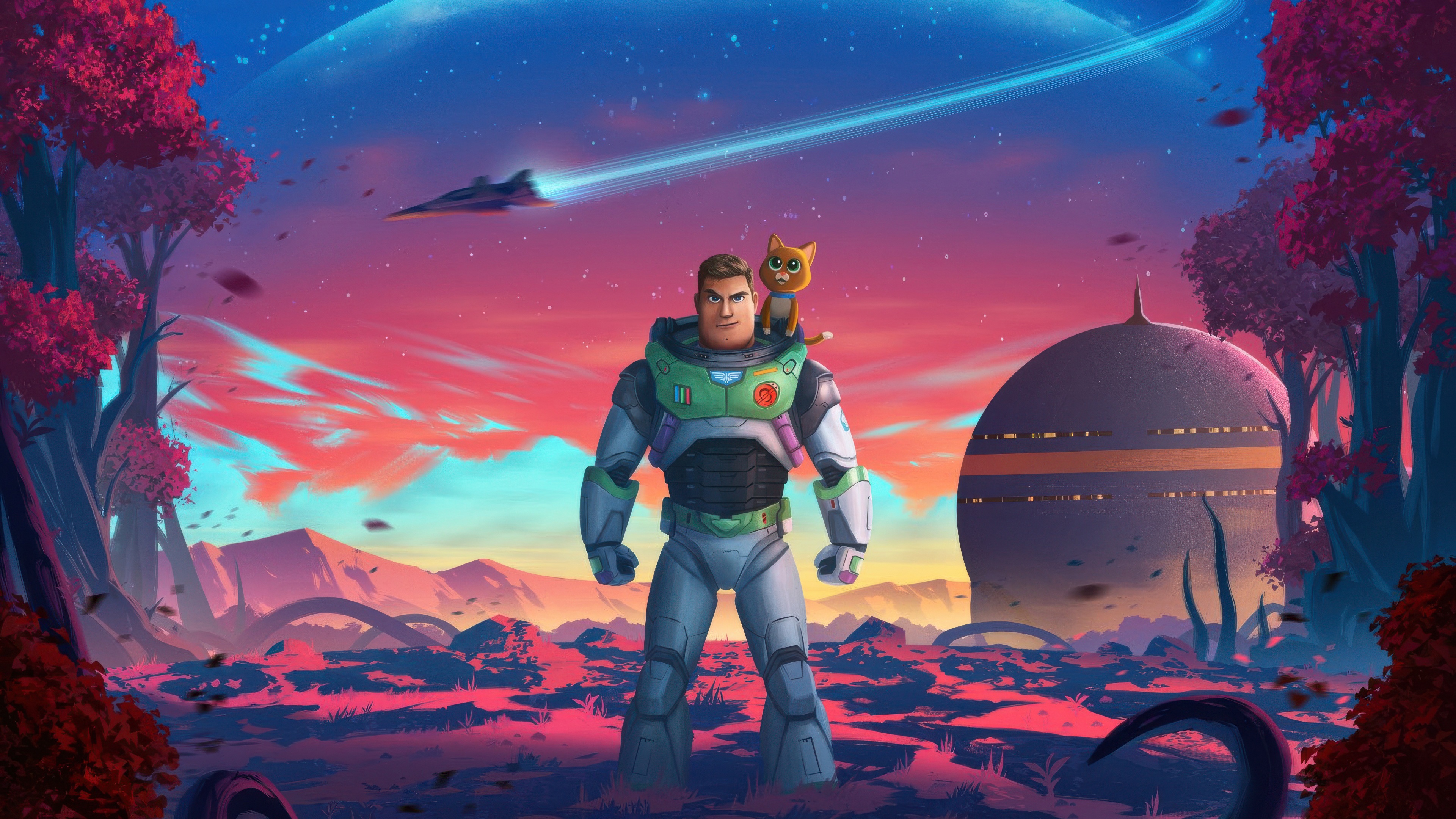 Buzz Lightyear and Sox on an Alien Planet HD Wallpaper