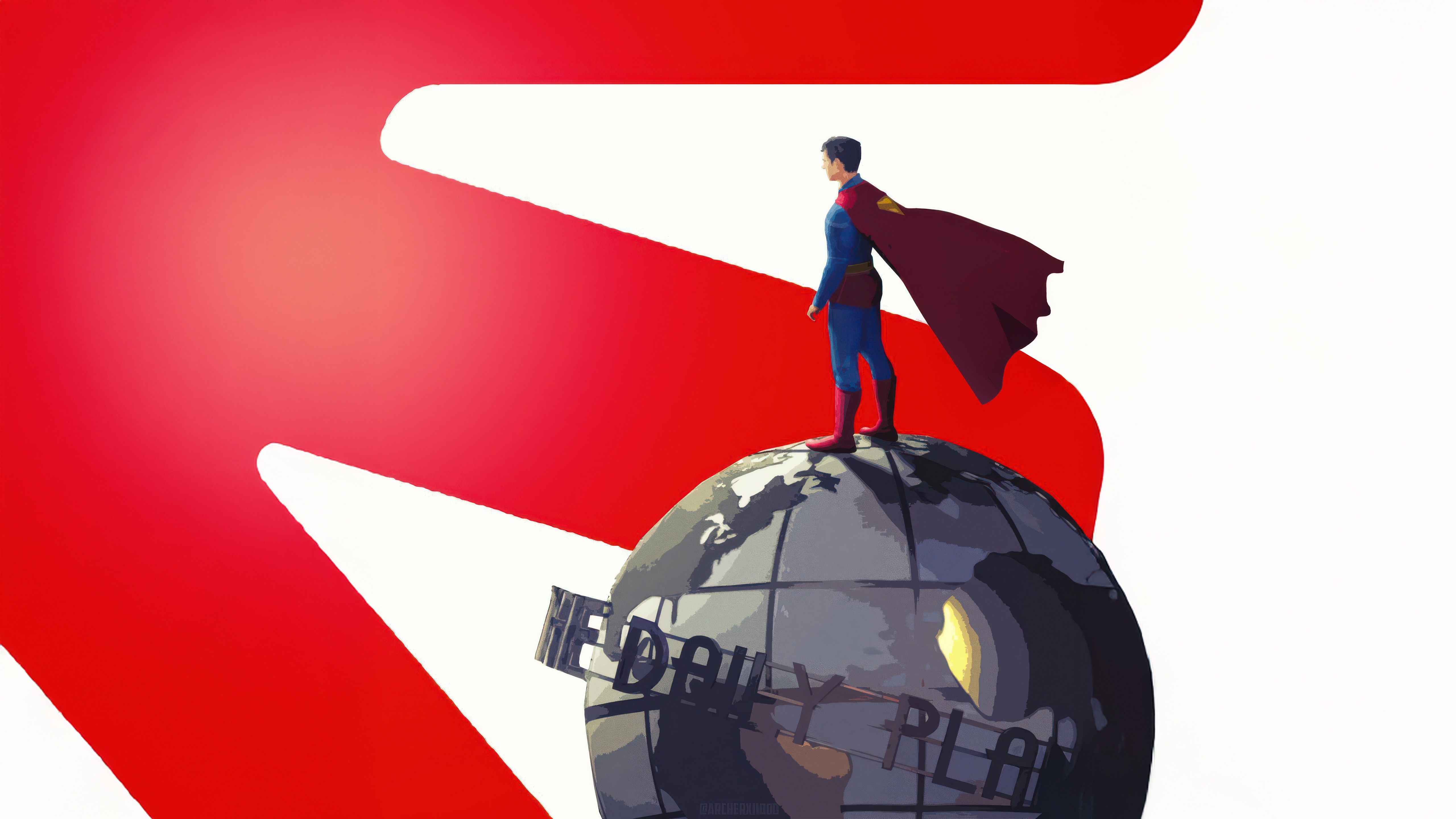 Superman on top of the Daily Planet globe HD Wallpaper