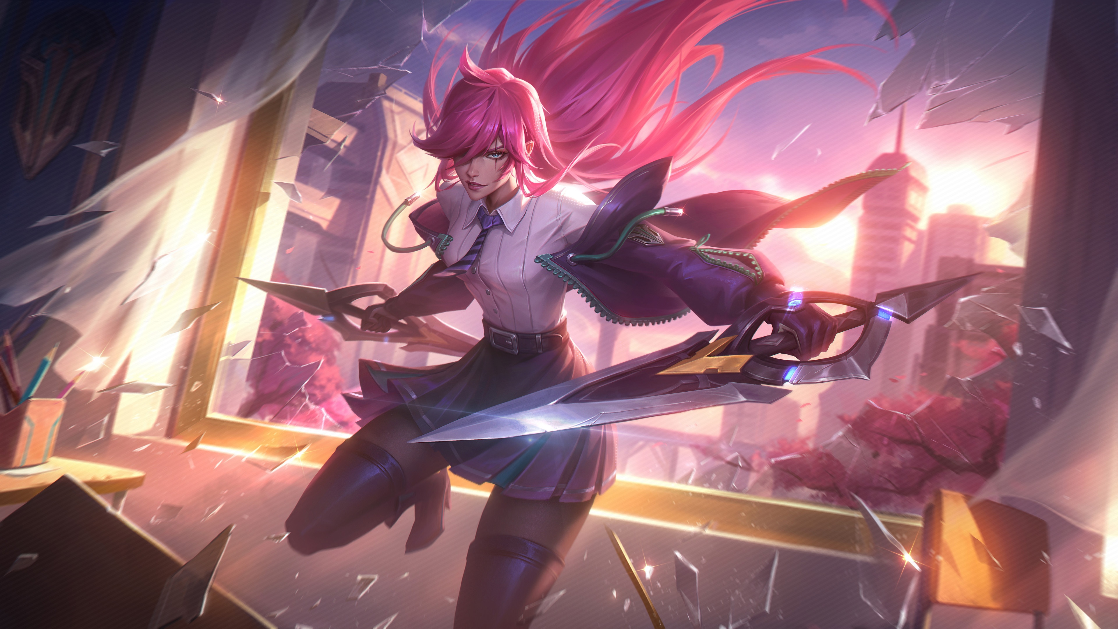 Battle Academia Katarina League Of Legends HD Wallpaper