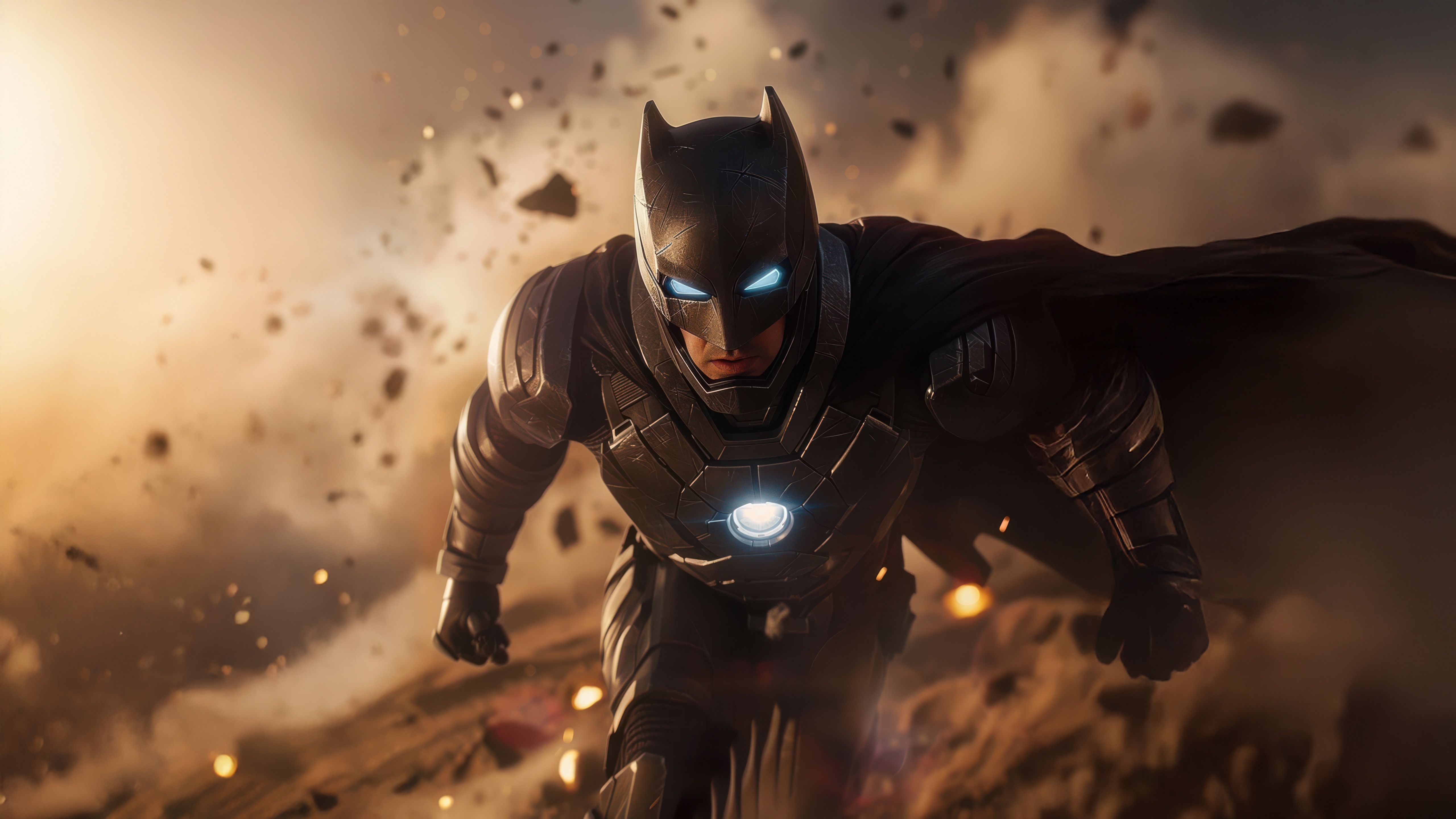 Batman in a futuristic armored suit HD Wallpaper