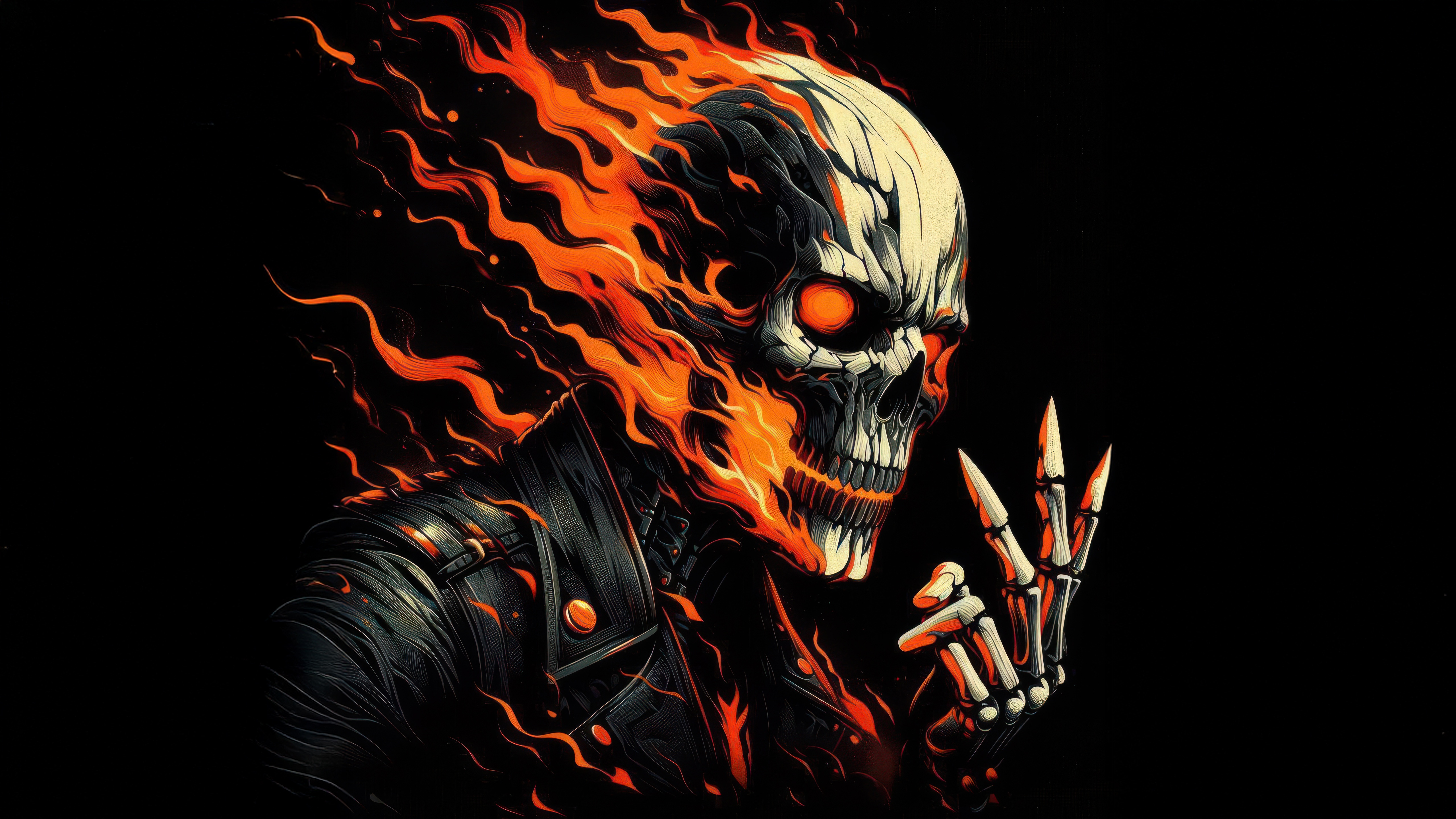Ghost Rider with Flames of Justice HD Wallpaper