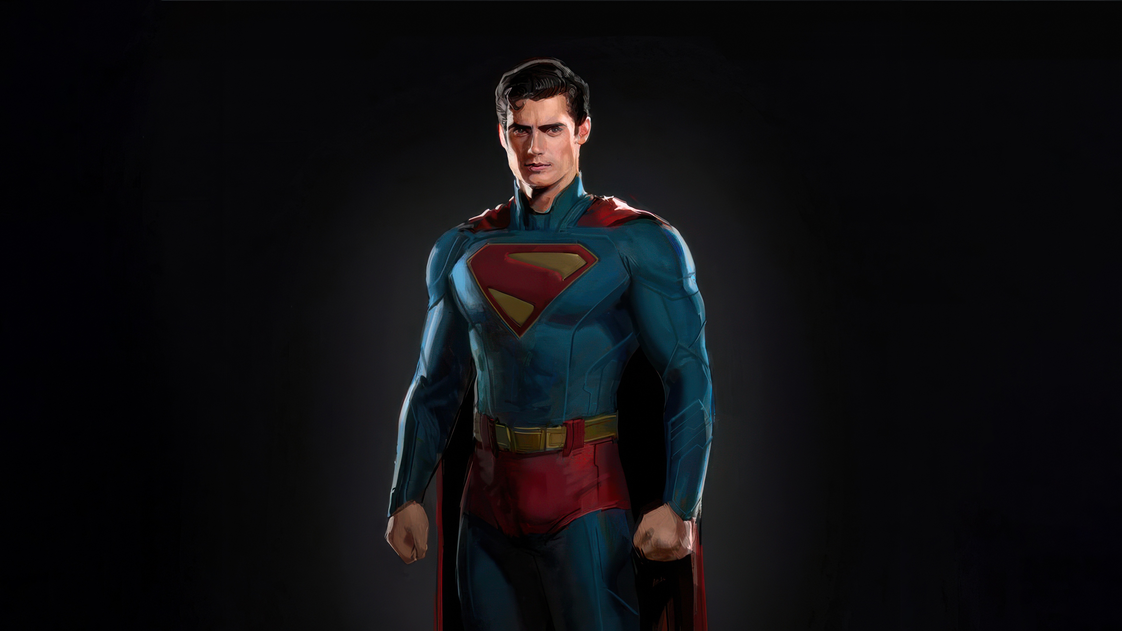 Superman in his iconic suit HD Wallpaper
