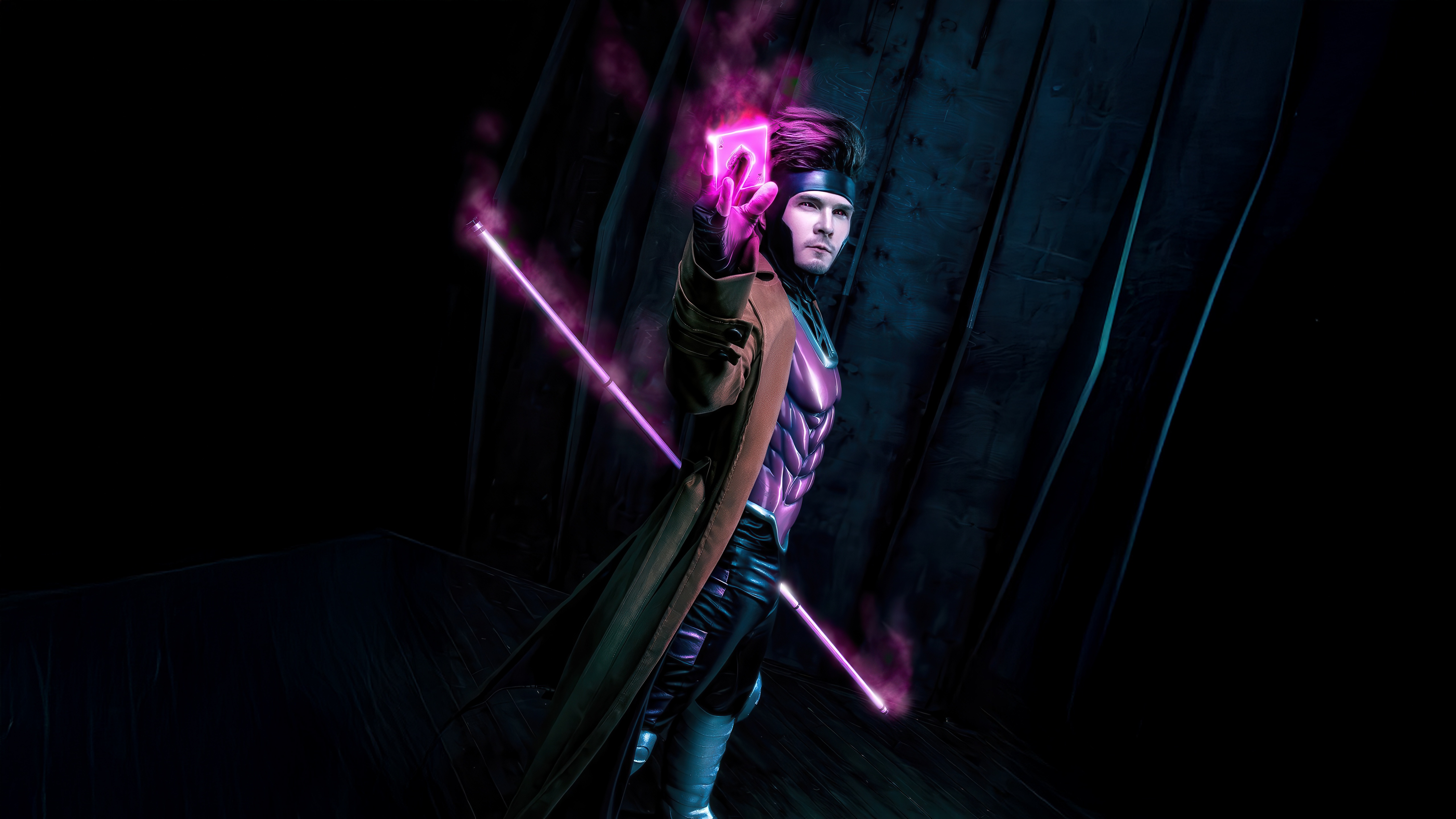 Gambit from Marvel Comics holding a glowing card HD Wallpaper