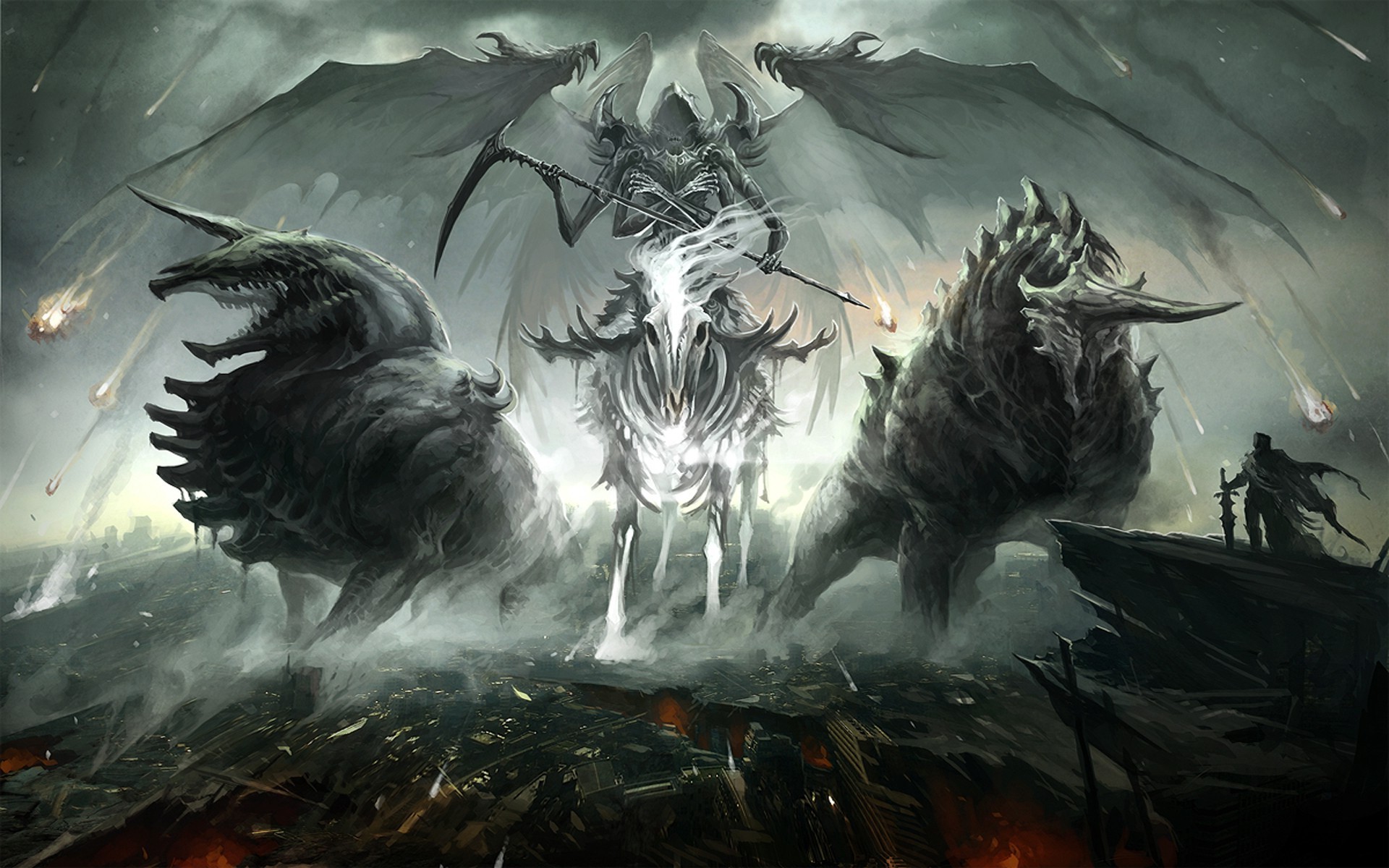 Four Horsemen of the Apocalypse fantasy art HD Wallpaper