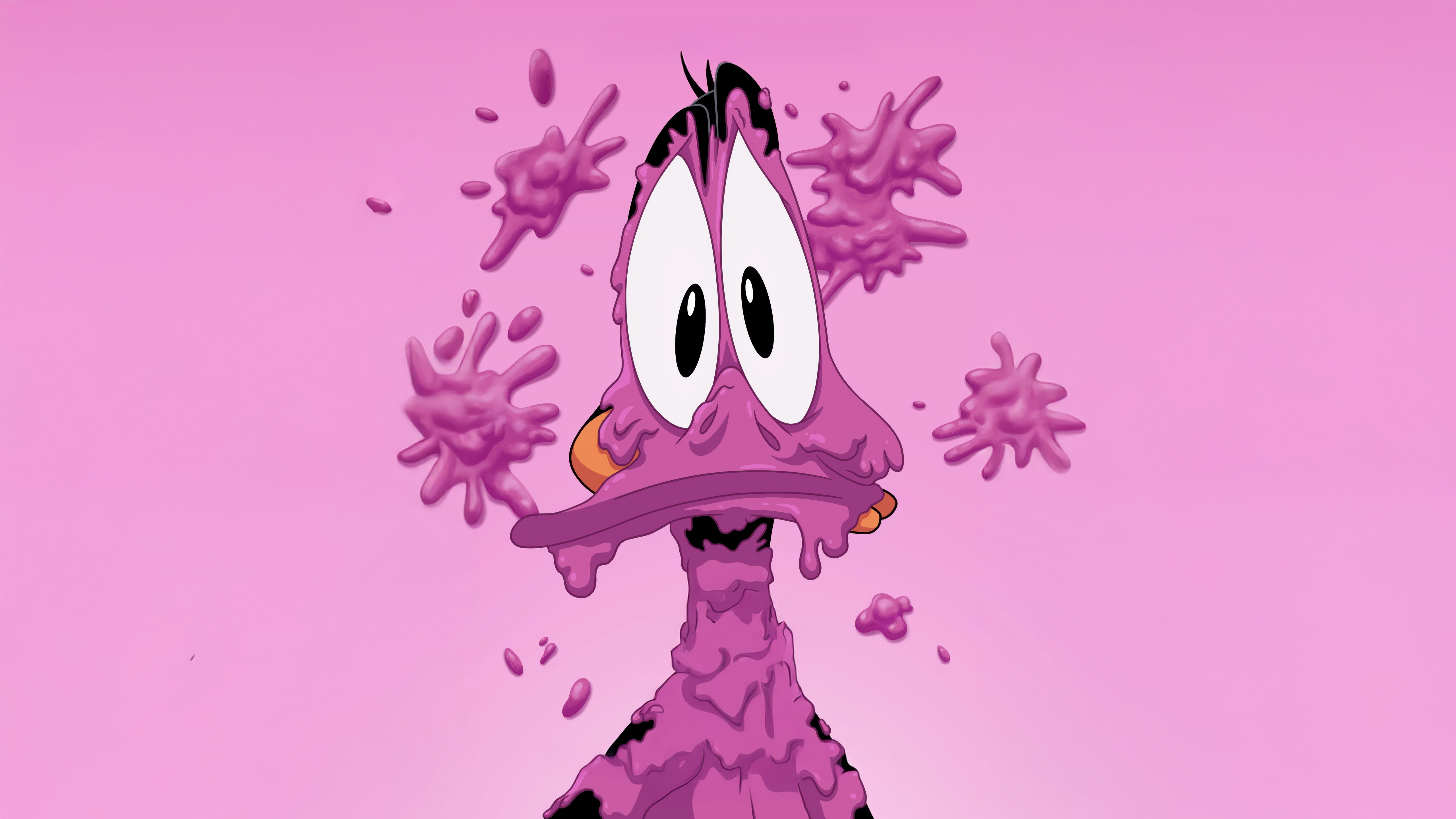 Daffy Duck covered in pink goo in The Day The Earth Blew Up HD Wallpaper