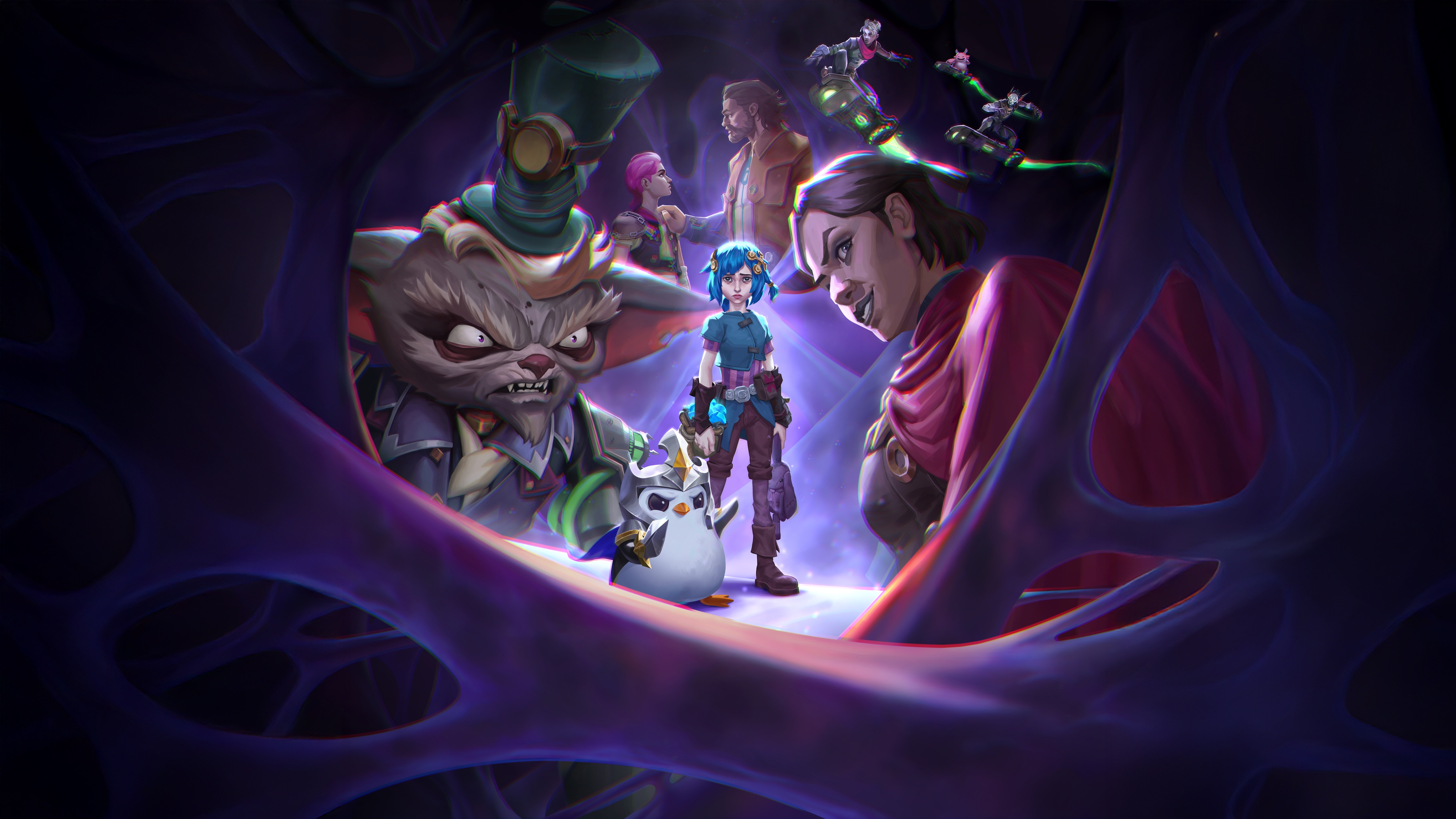 Teamfight Tactics Into The Arcane Characters HD Wallpaper