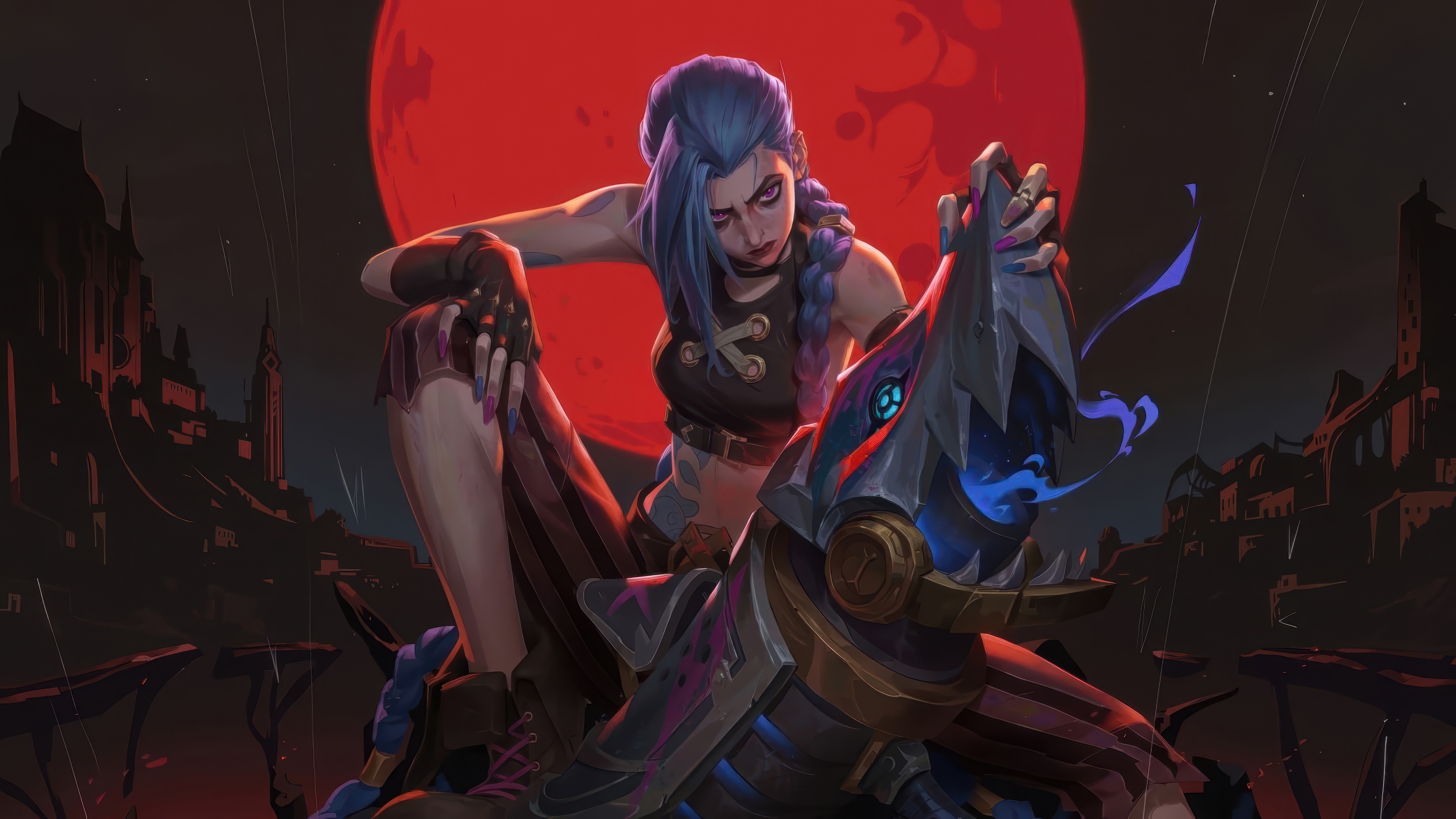 Jinx from Arcane and League of Legends HD Wallpaper