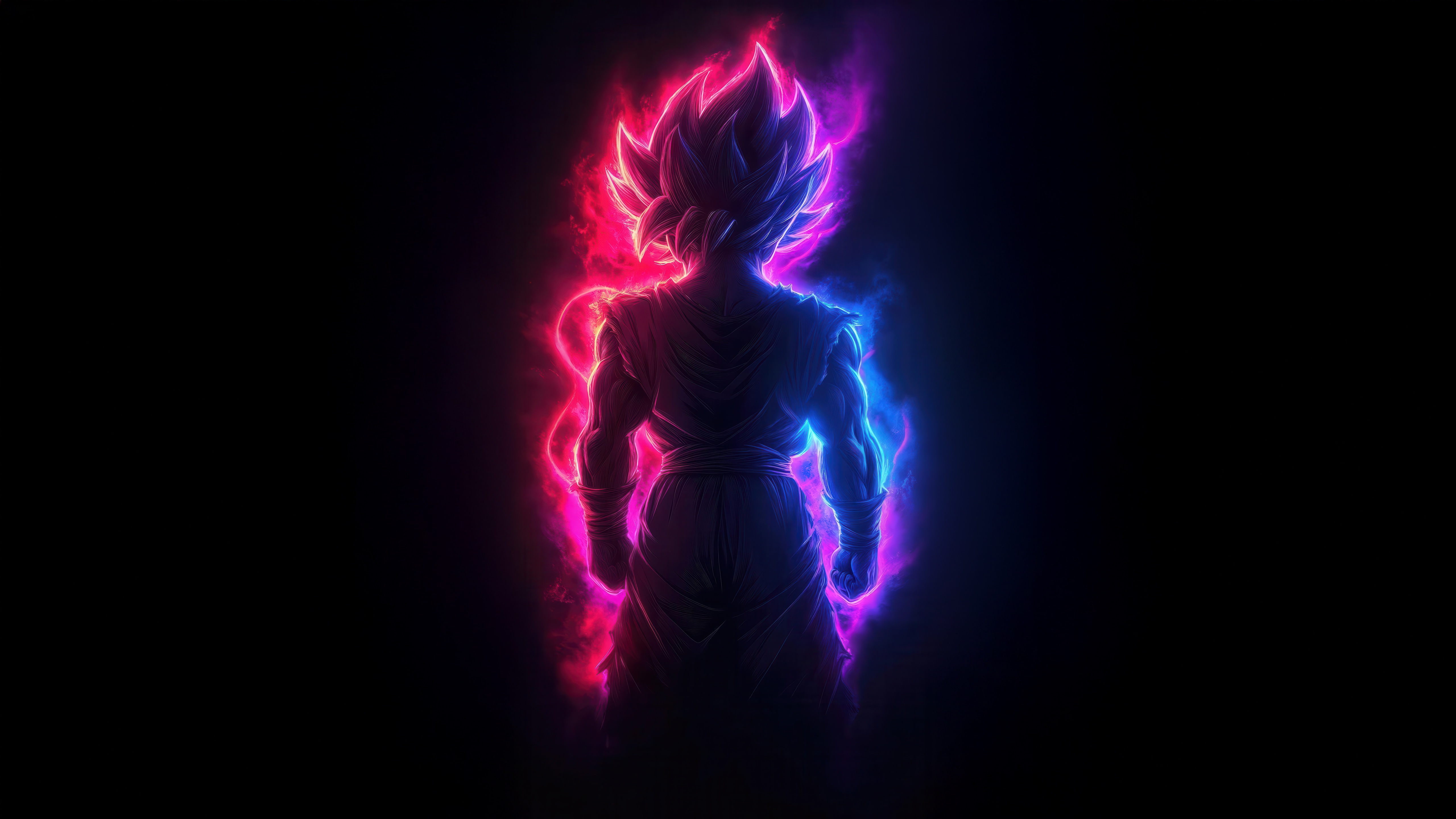 Goku Super Saiyan Neon Aura HD Wallpaper