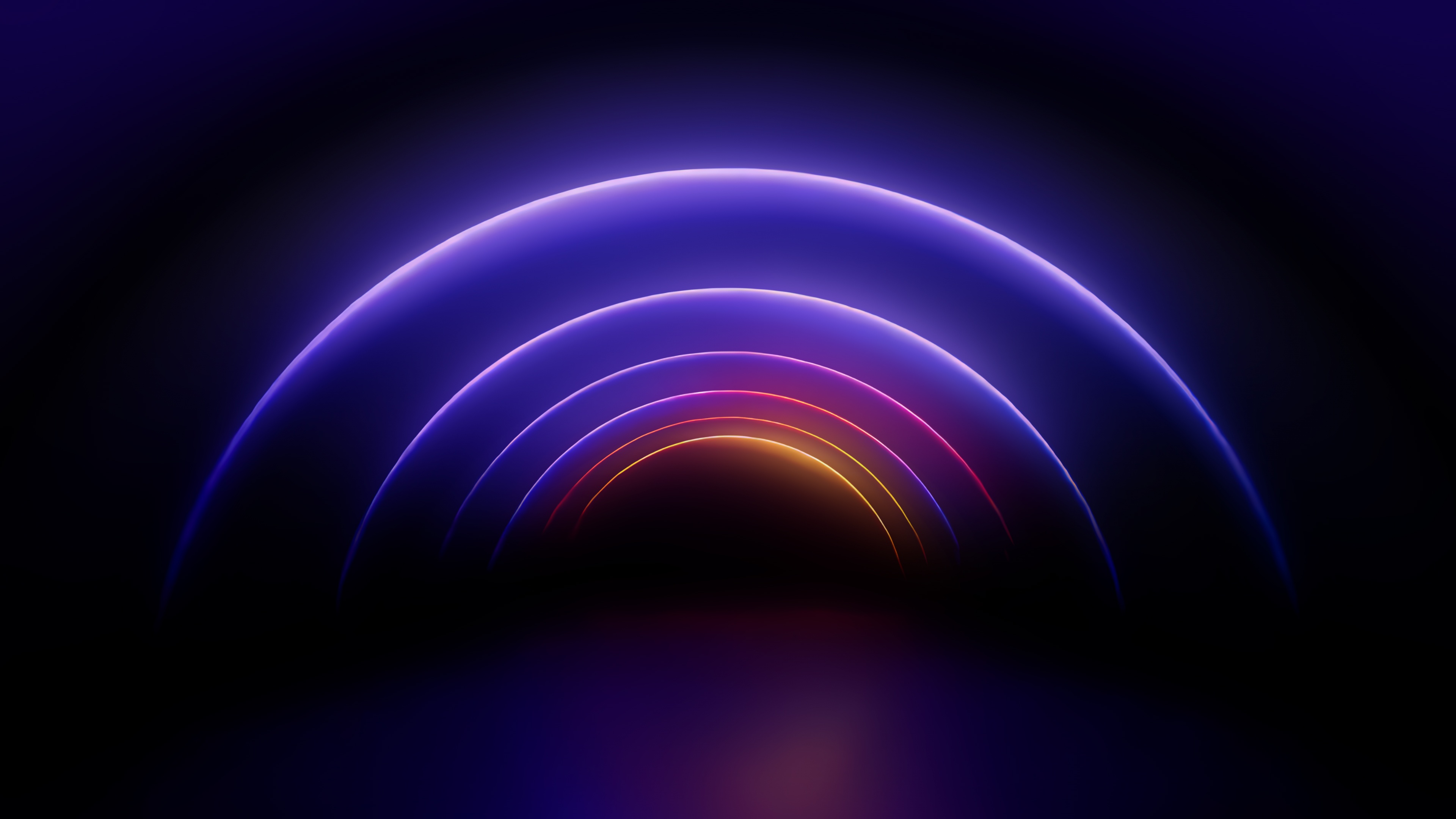 Abstract Neon Arches in Dark Space HD Wallpaper
