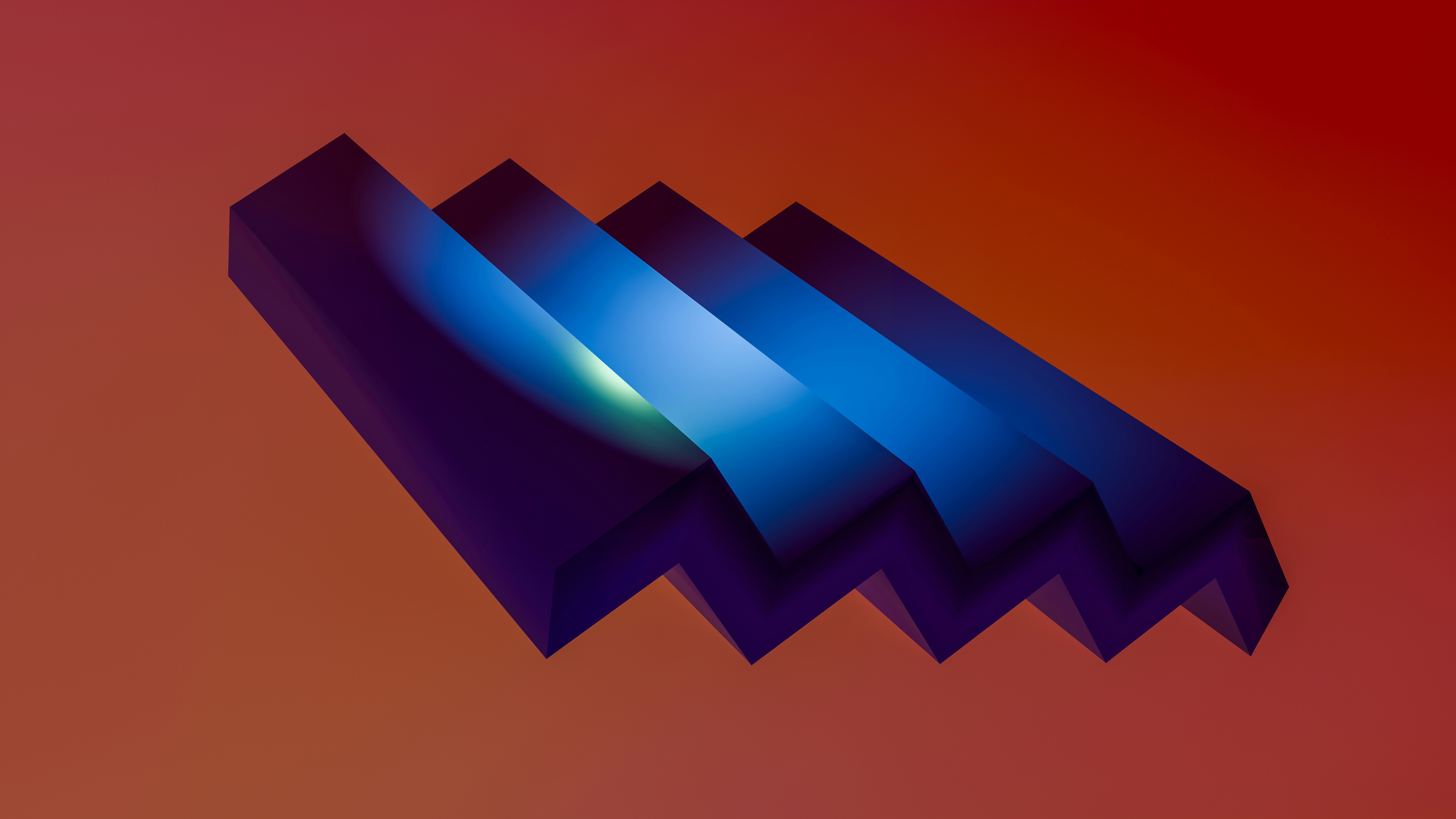Abstract blue and red layered geometric shapes HD Wallpaper