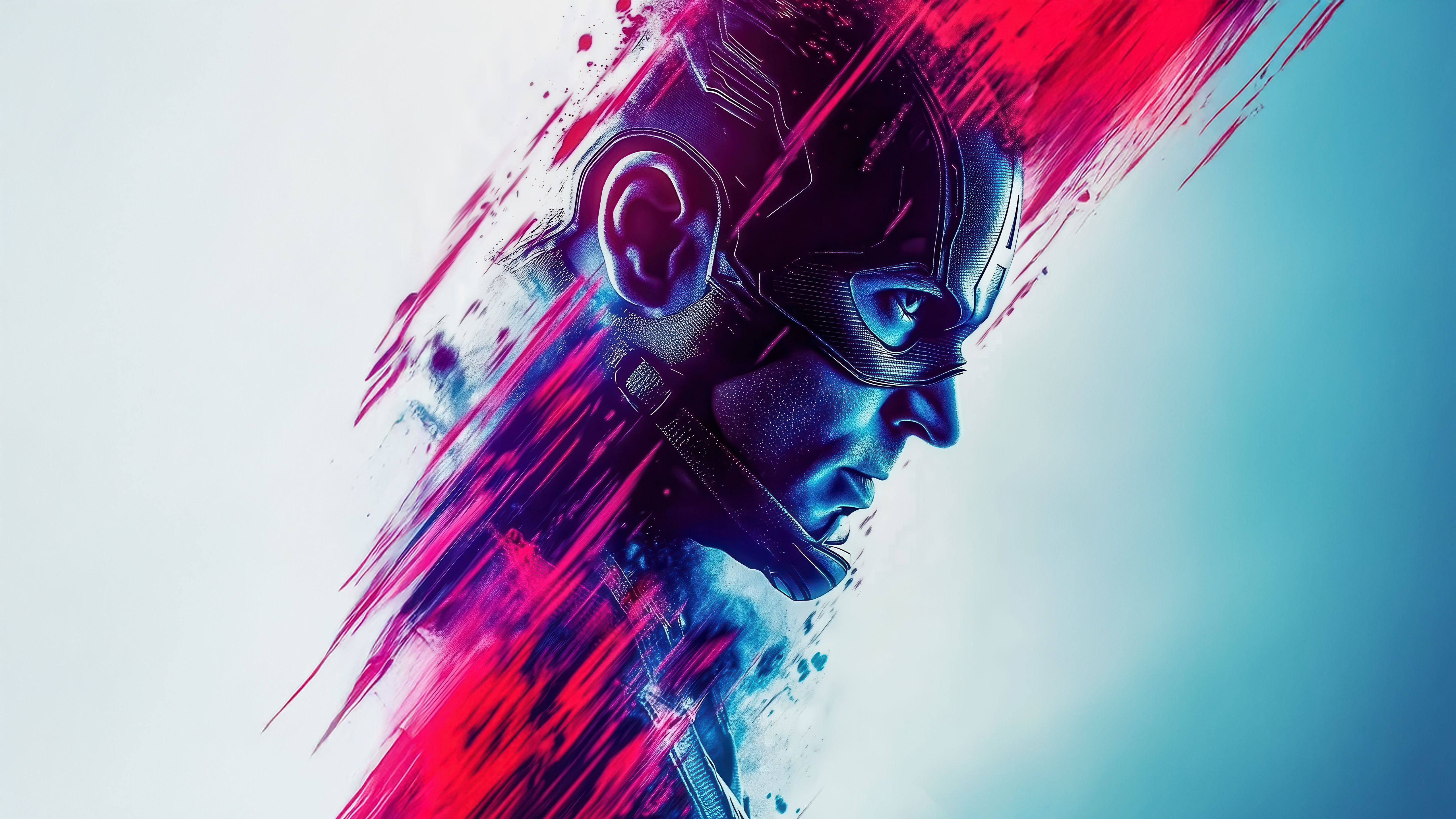 Captain America with Red and Blue Shadow Effect HD Wallpaper