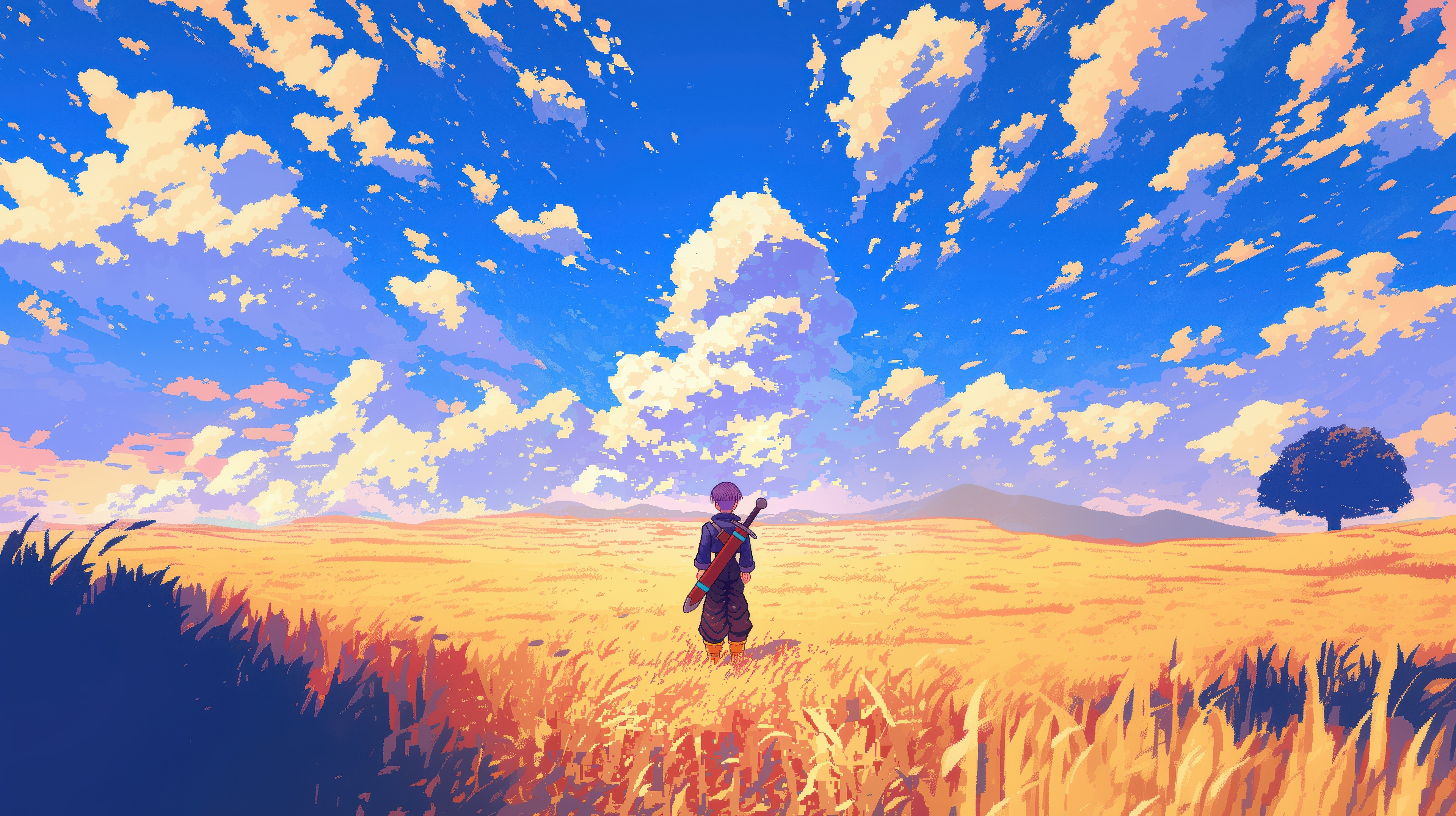 Dragon Ball Trunks in a Wheat Field HD Wallpaper