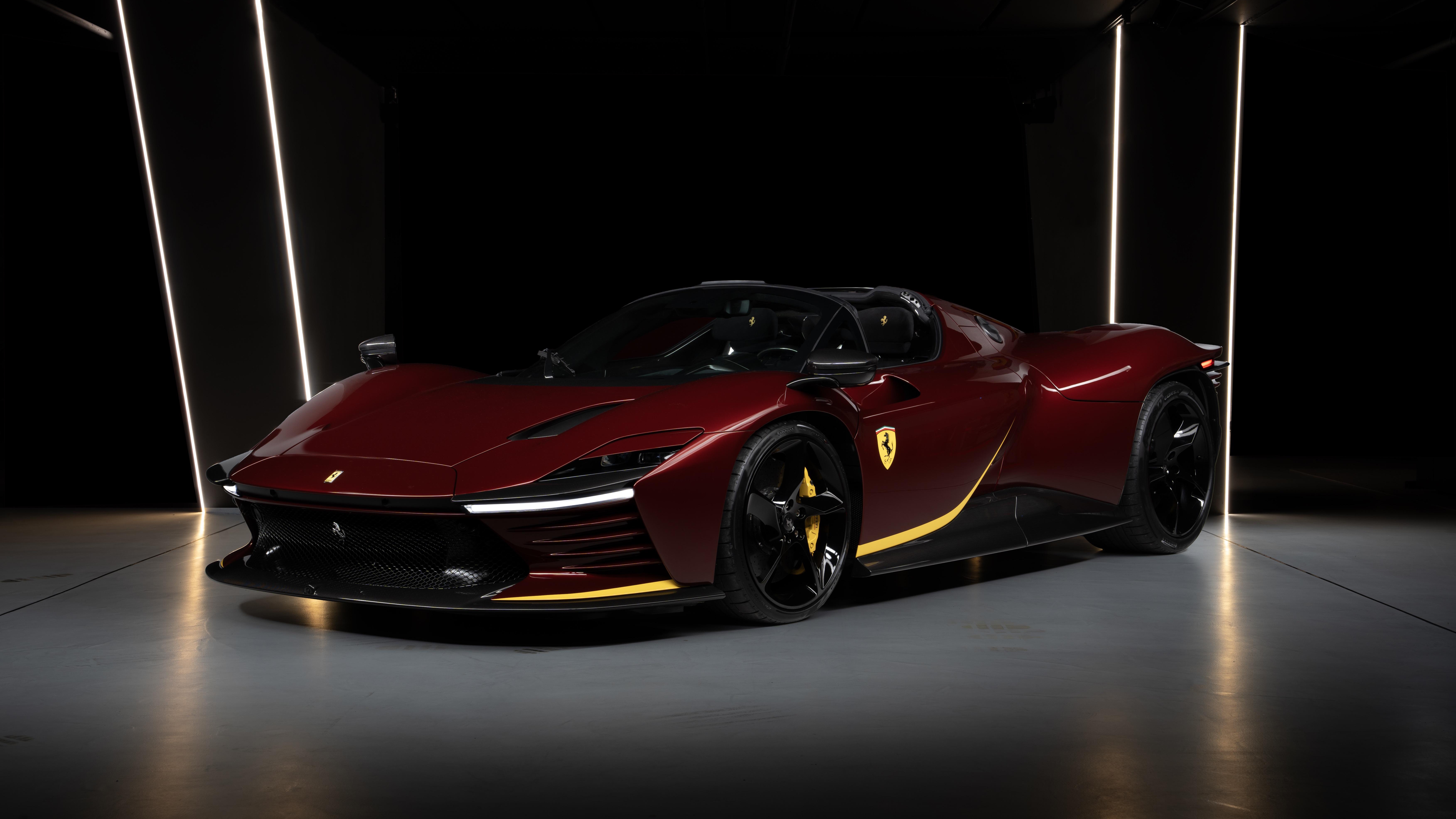 Ferrari Daytona SP3 in a dark studio HD Wallpaper