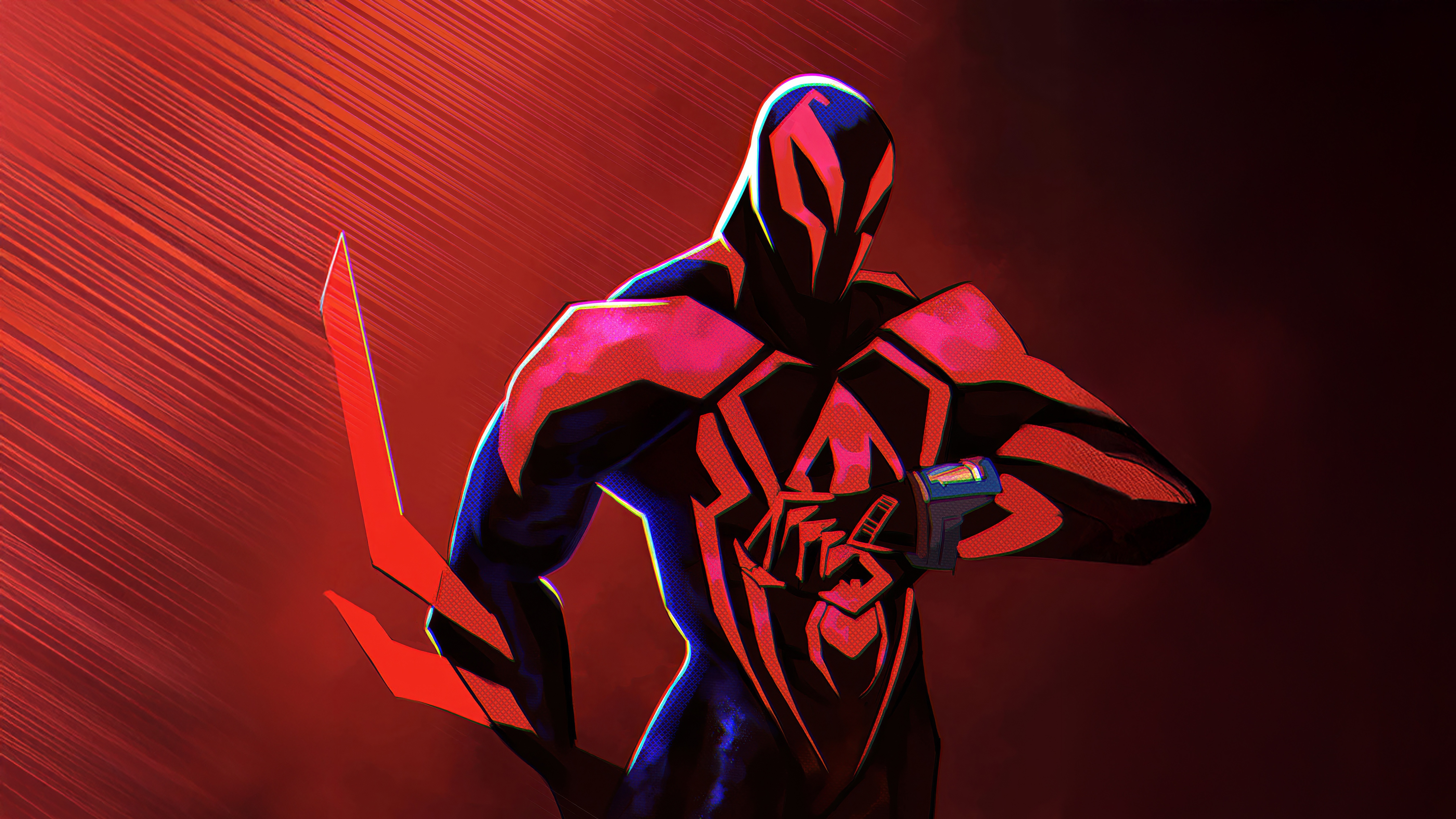 Spider-Man 2099 with red and black suit HD Wallpaper