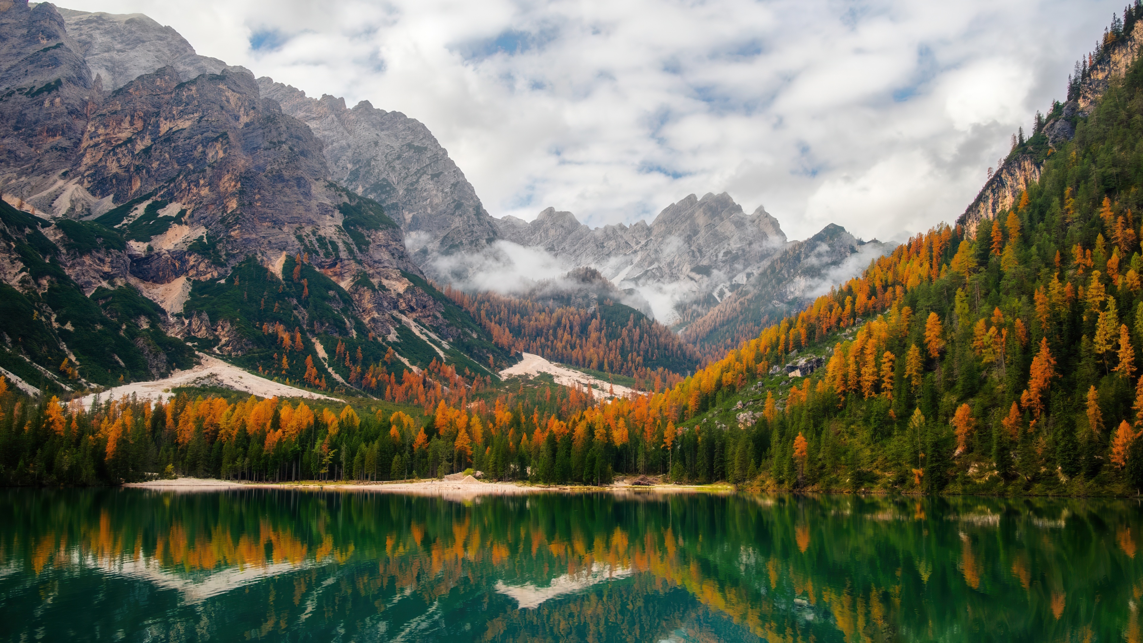 Wildsee Reflections In The Dolomites Italy HD Wallpaper